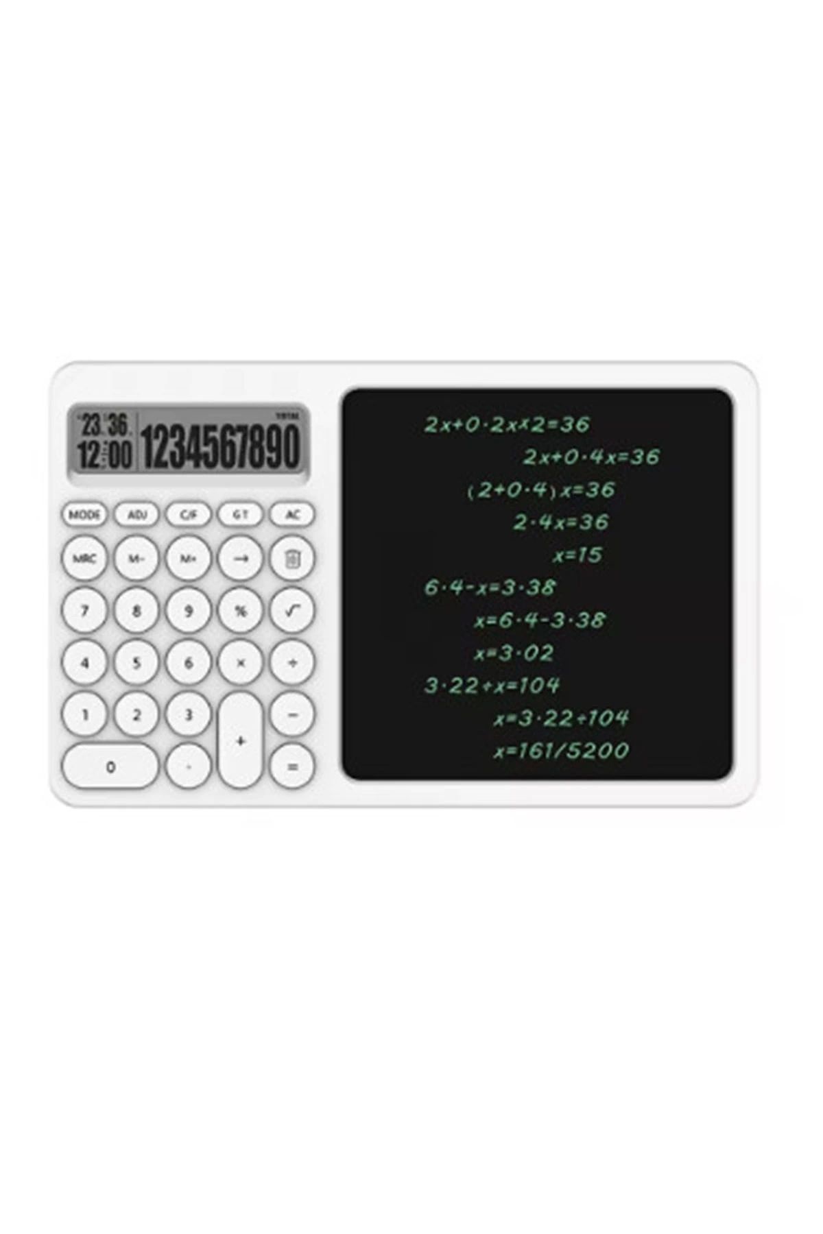 ShopNova Çok Amaçlı Digital Hesap Makinesi Lcd Ekran Yazma Tableti Ofis Okul İçin Silinebilir El Yazısı Not D