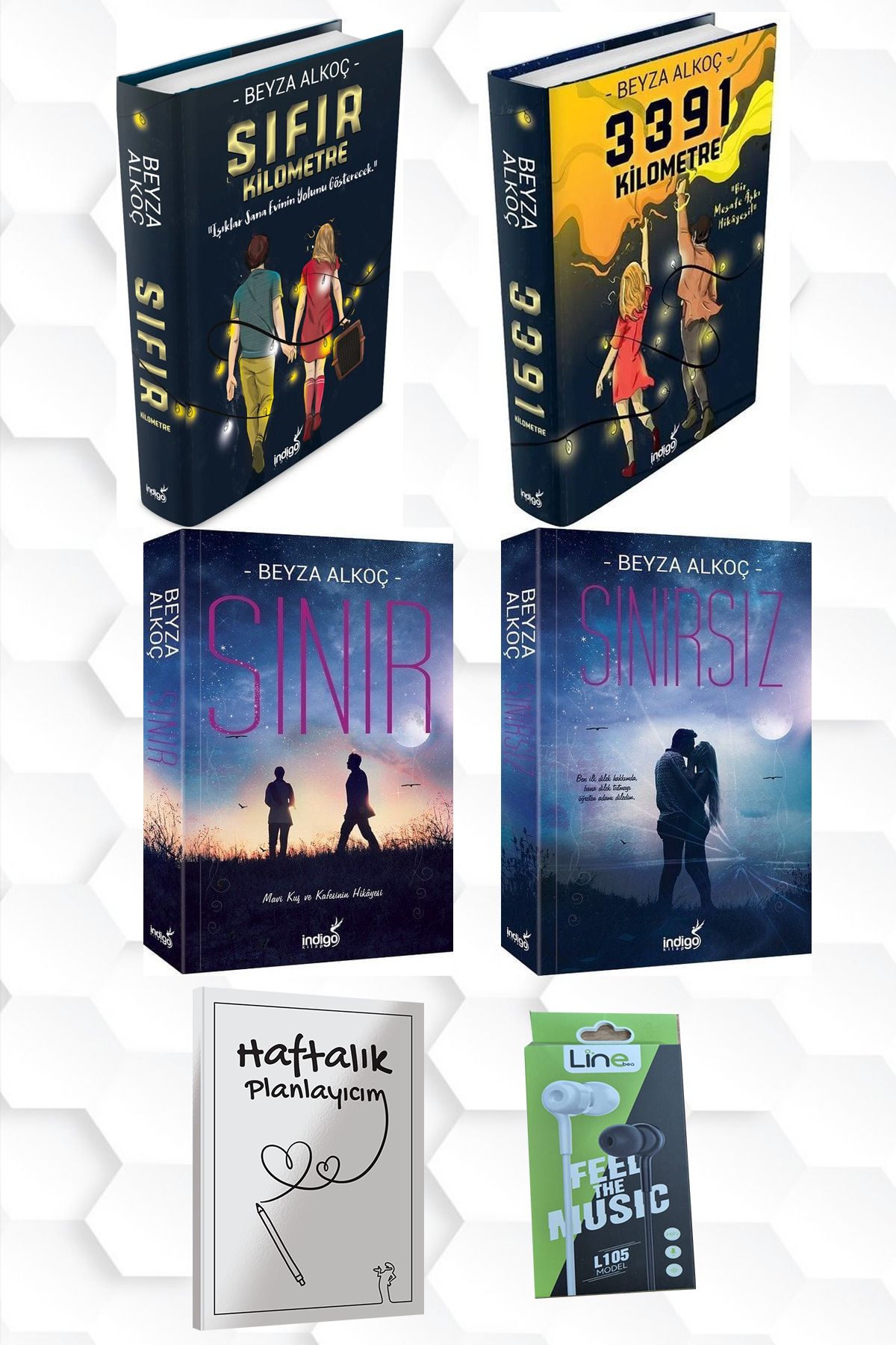 İndigo Kitap CİLTLİ-BEYZA ALKOÇ-SIFIR KM-3391 KM-SINIR-SINIRSIZ+HAFTALIK PLANLAYICIM (52 HAFTA) KULAKLIK