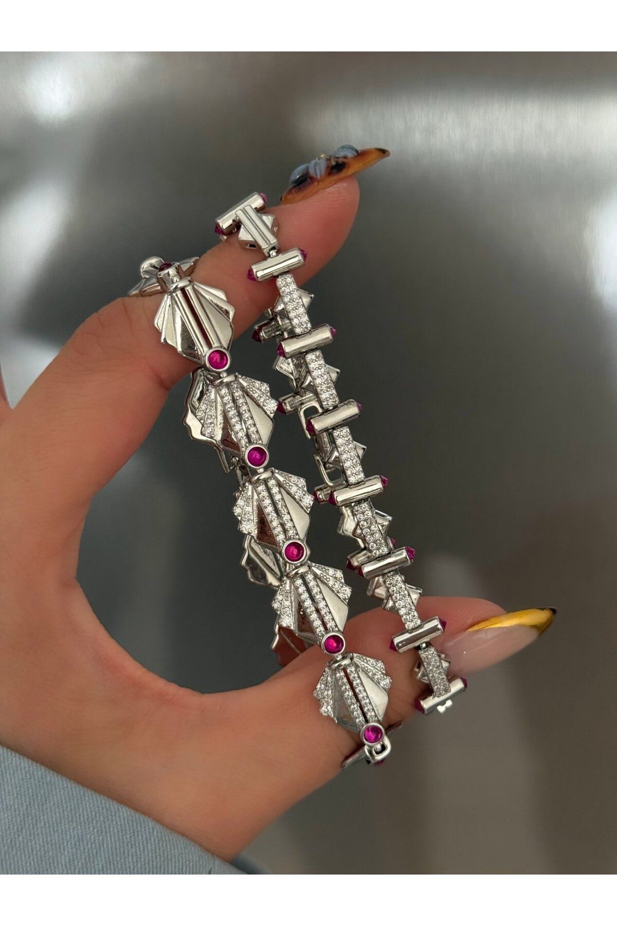 h&b design jewel Çelik Deniz Kabuk Detay Bileklik