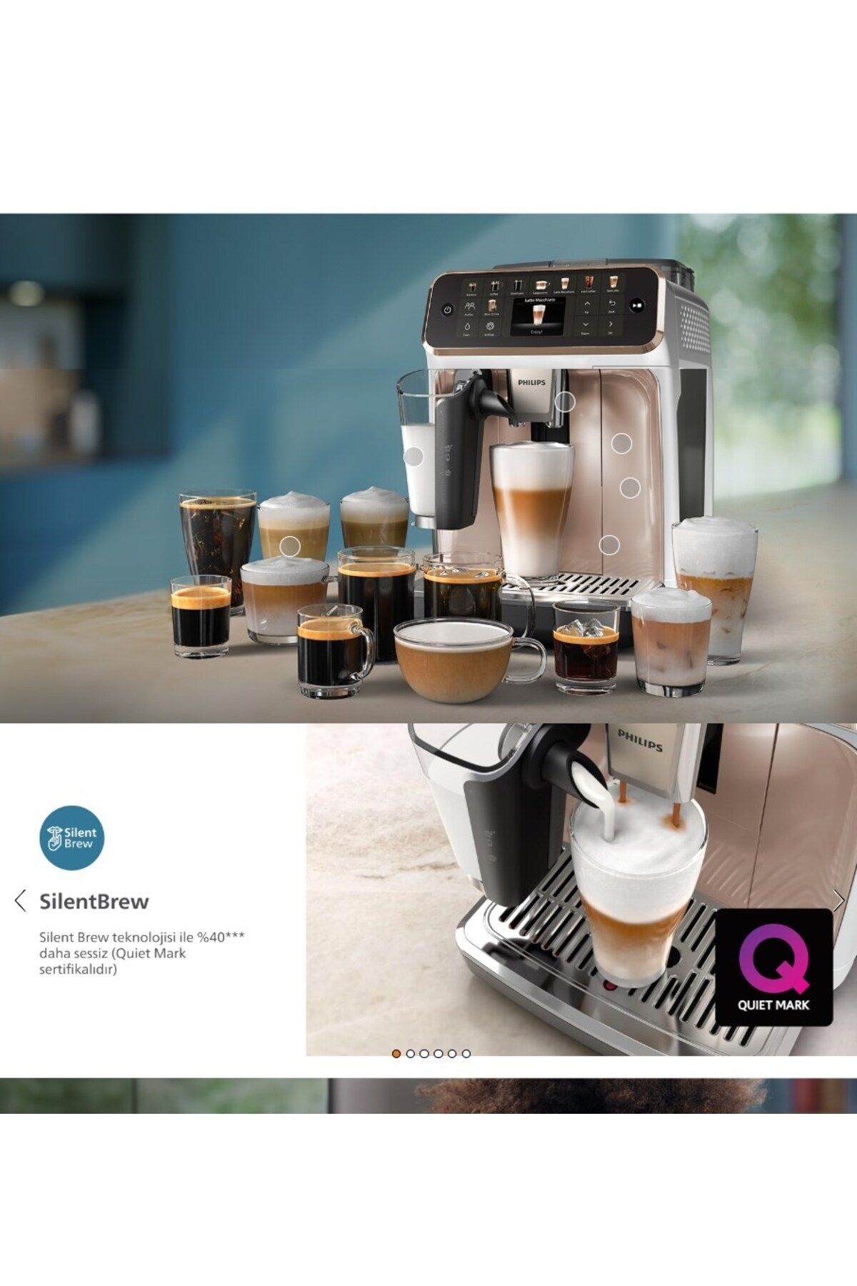 Philips 5500SERİ Tam Otomatik Espresso Makinesi, 20 Sıcak ve Soğuk İçecek Espresso, sütlü latte, cappuccino