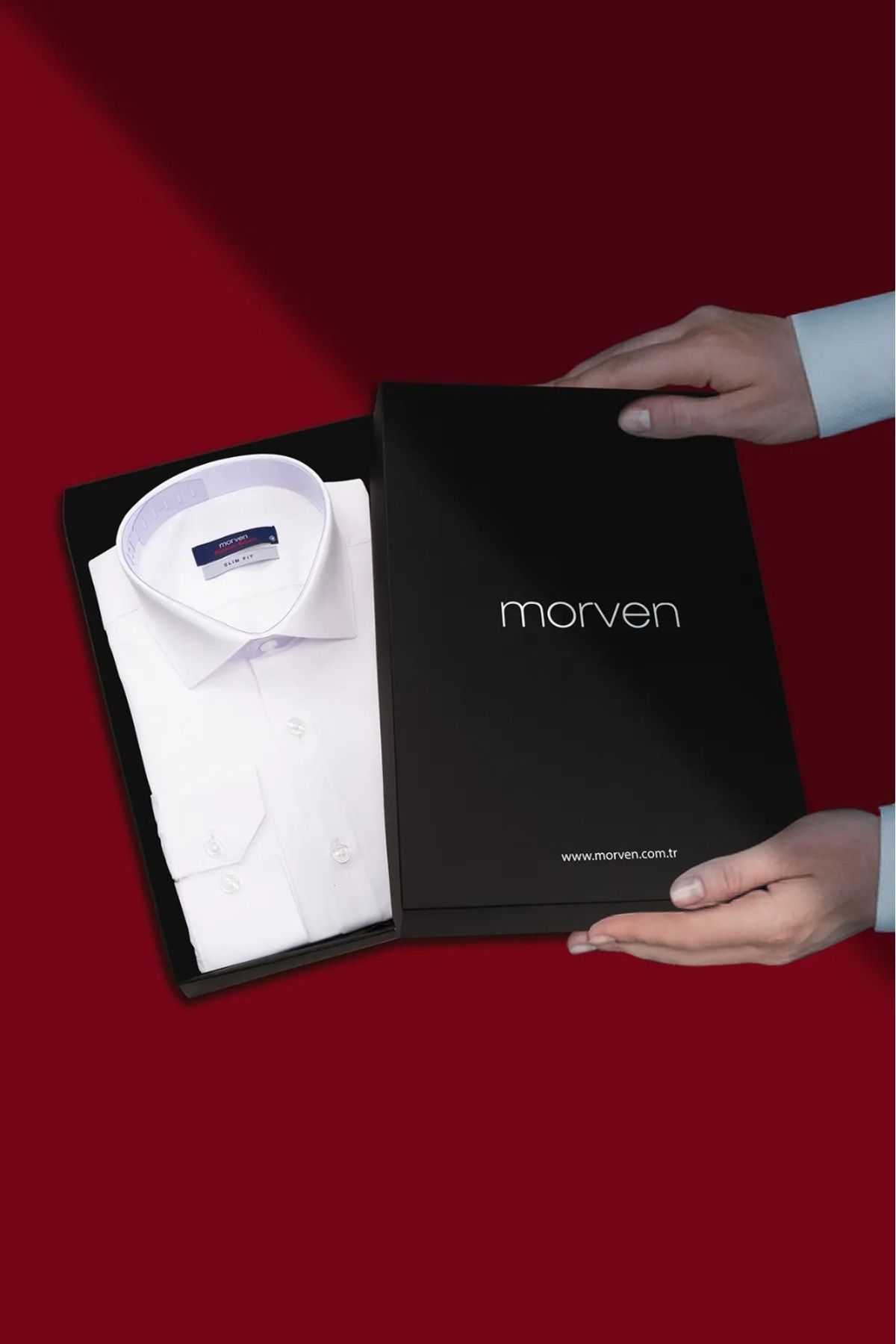 Melantis Slim Fit Düz Sert Yaka Kolay Ütülenebilen (HEDİYE KUTULU) Uzun Kollu Gömlek