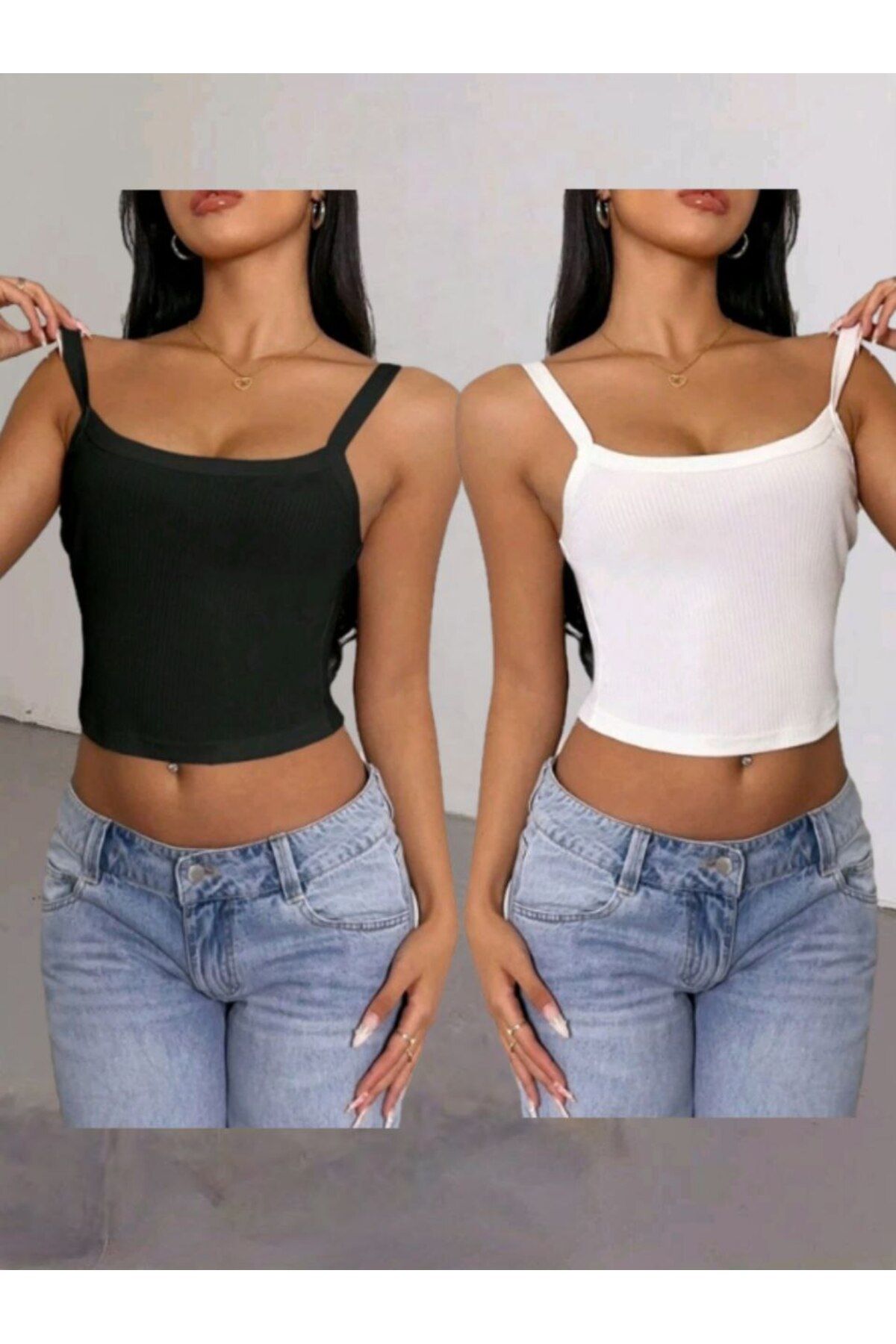 Stail Moda Kadın Siyah Ip Askılı Kaşkorse Atlet Kadın Atlet Crop Kaşkorse Spor Atlet Crop Atlet 2025