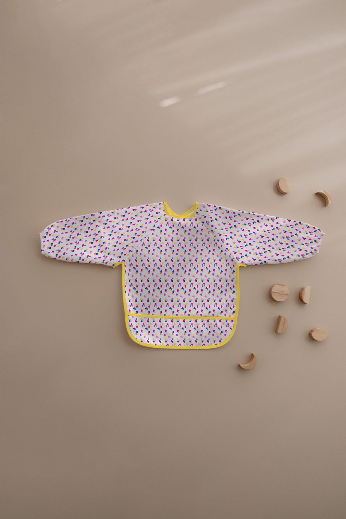 Messido-Long Sleeve Food and Activity Apron, Activity and Painting Apron, Colorful Dots Pattern, 1-5 Years Old 5