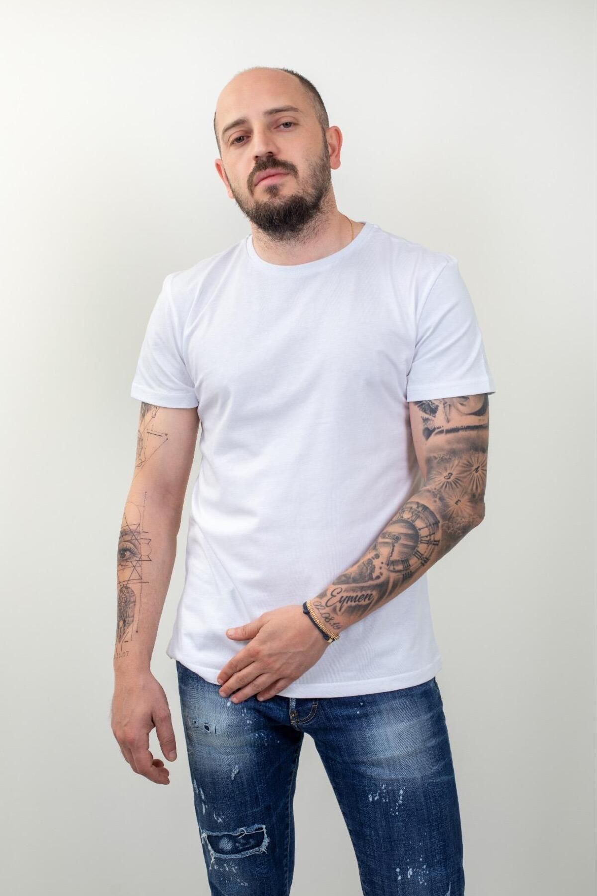 gosquns Organik Pamuklu Bisiklet Yaka Basic T-Shirt