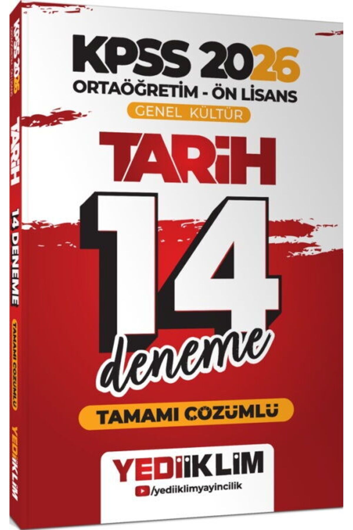 Yediiklim Yayınları Yediiklim Yayınları 2026 KPSS Ortaöğretim Ön Lisans Genel Kültür Tarih Tamamı Çözümlü 14 Deneme
