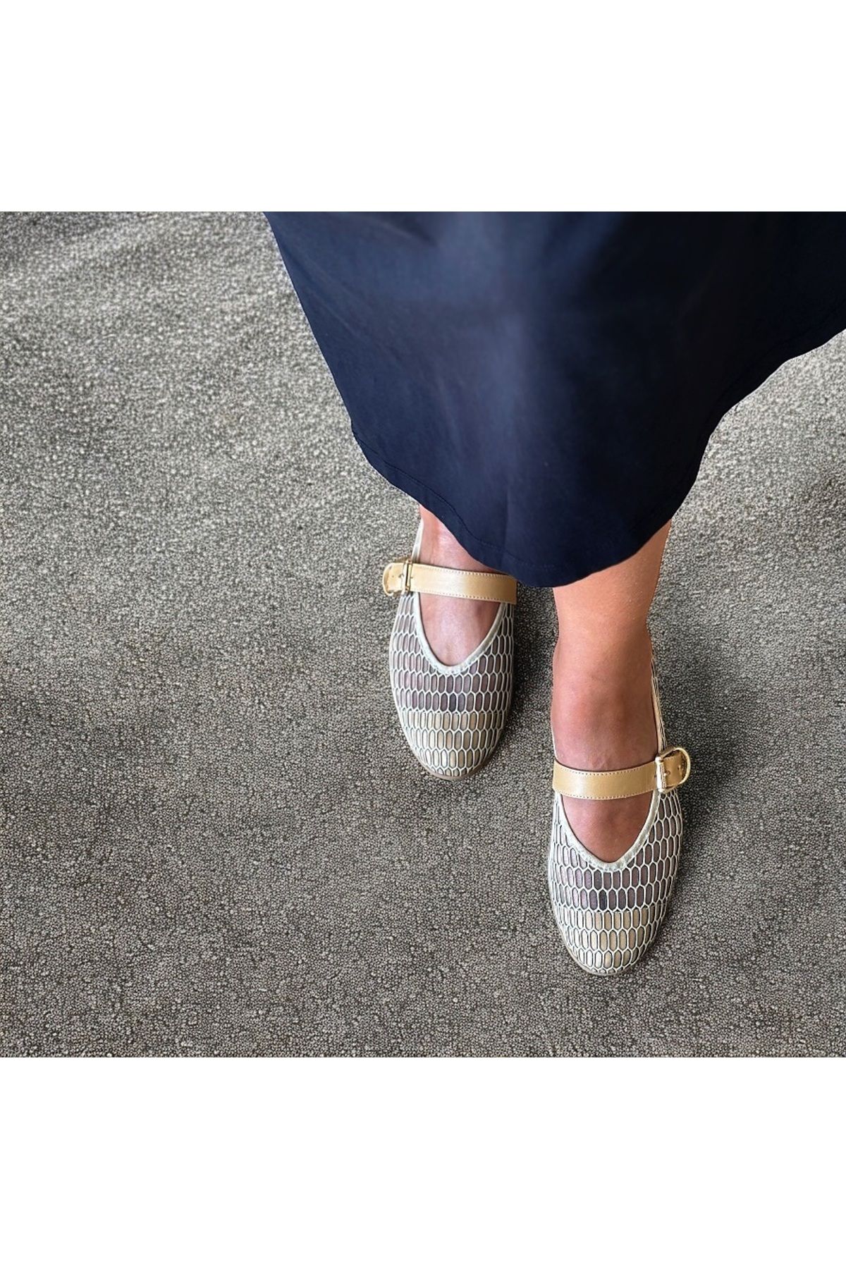 NEVE SHOES Bej File Tek Bantlı Günlük Rahat Babet