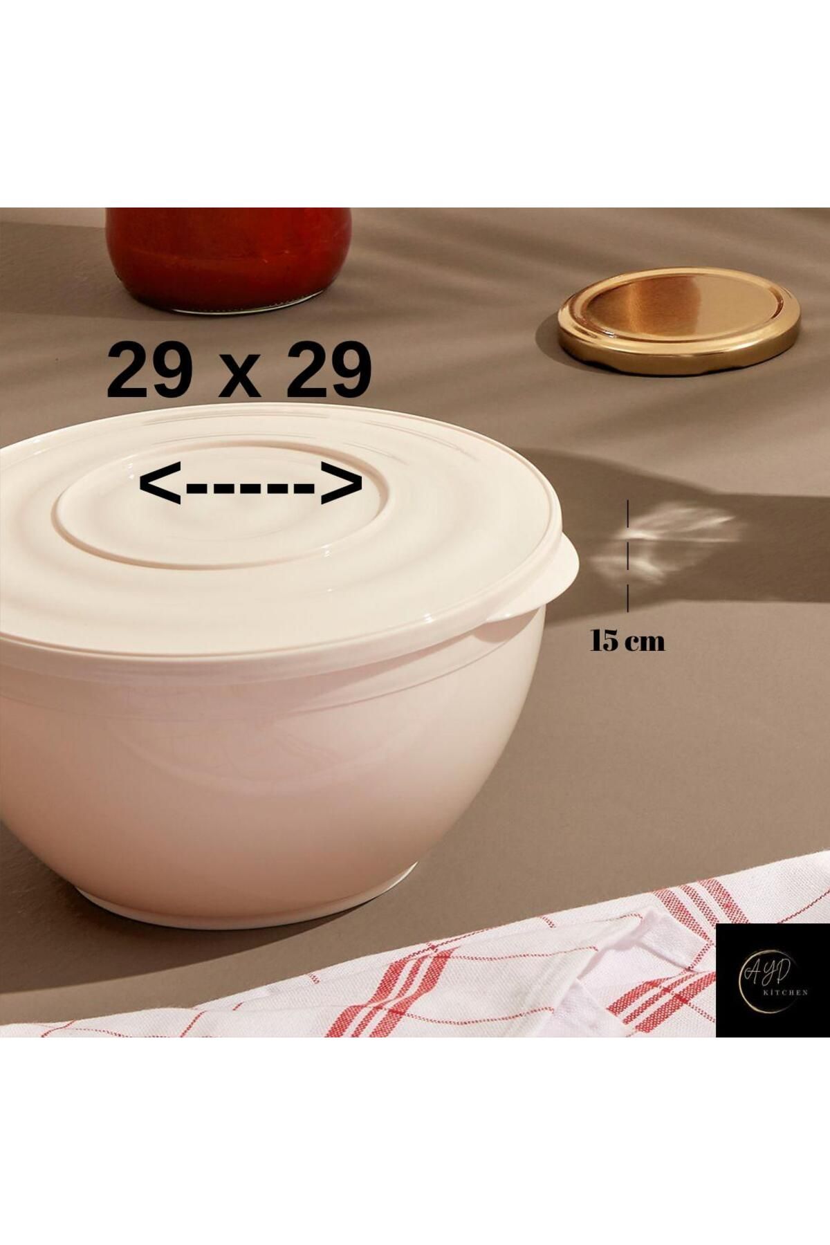 Ayd Kitchen 5500 ml Kapaklı Salata Meyve Sebze Karıştırma Hamur Tutma Kasesi