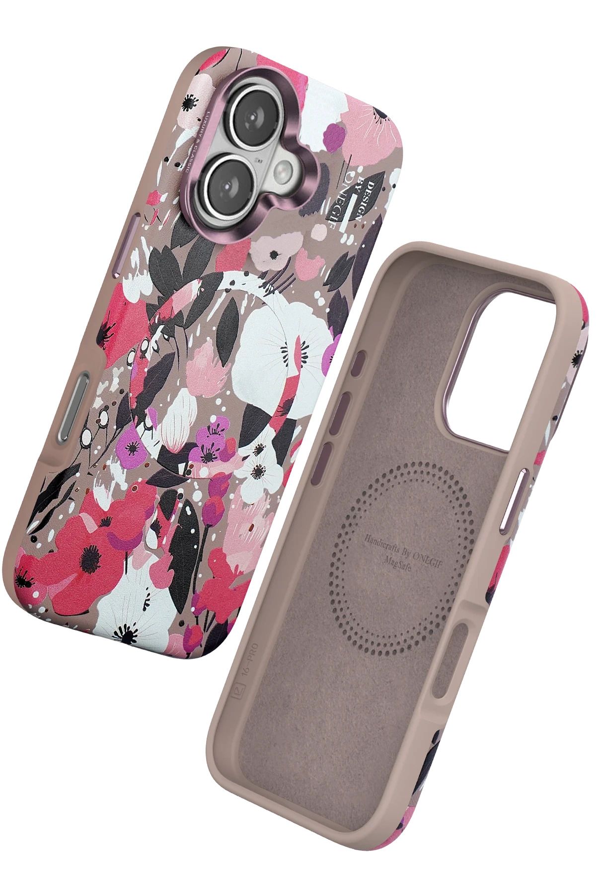 ONEGIF iPhone 16 Flower Series Magsafe Kapak - Pembe FERRG