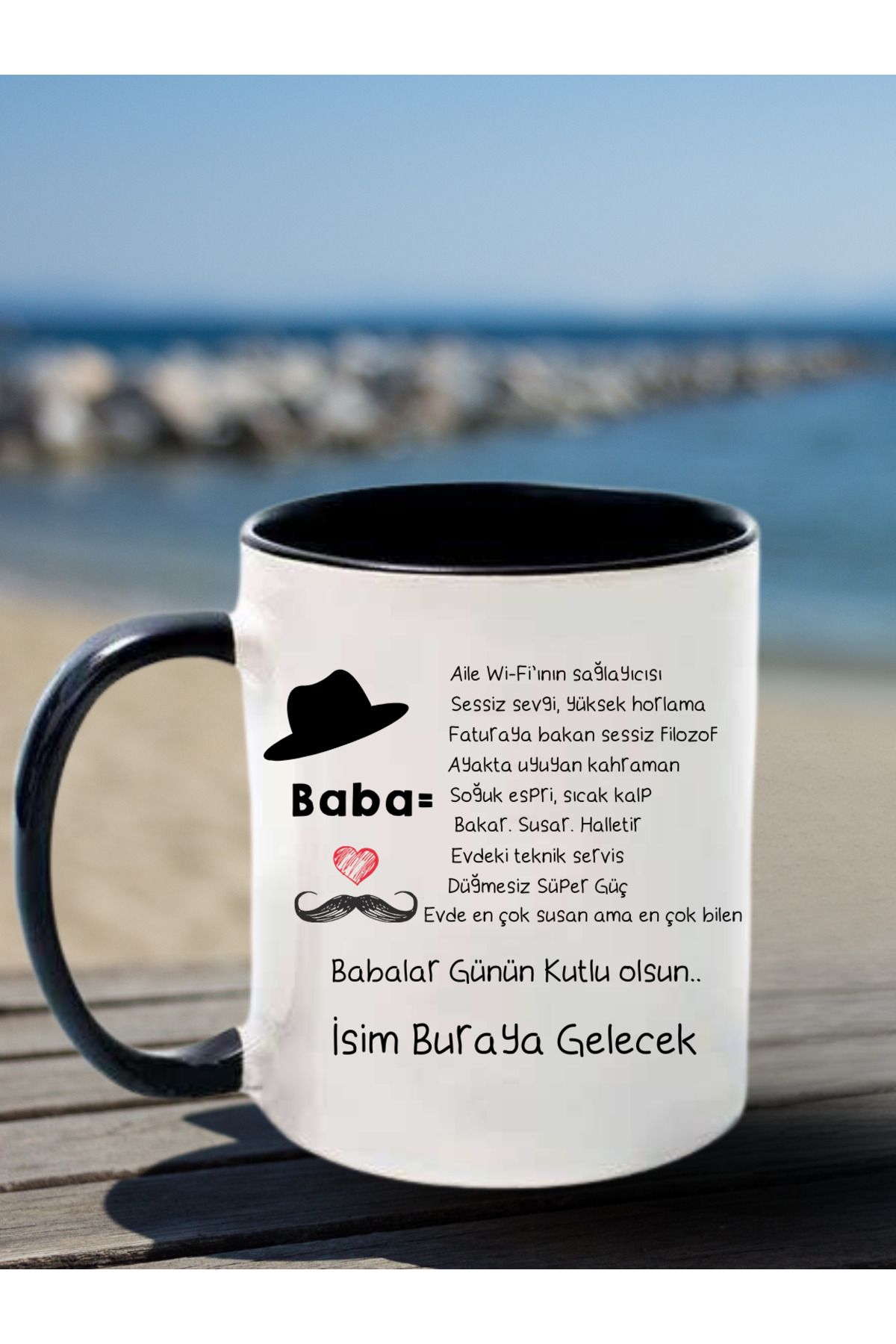 Asay Baskı "Evde En Çok Susan Ama En Çok Bilen Baba" Babalar Günü için Kişiye Özel Kupa Bardak