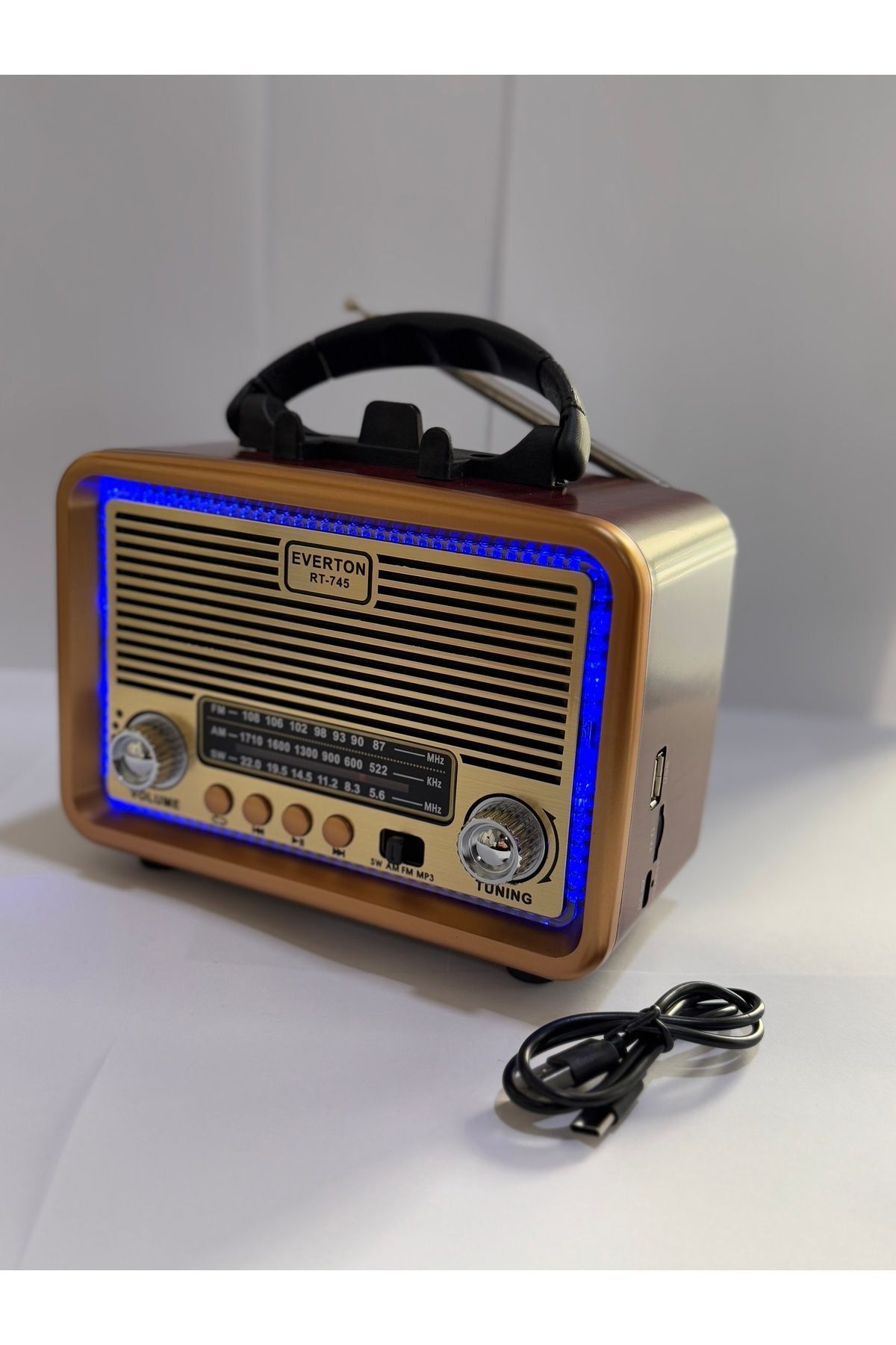 Everton Rt-745 -Usb-Tf-Am-Fm-Sw-Blue-Connect-Tws-Usb Şarj Nostaljik Radyo