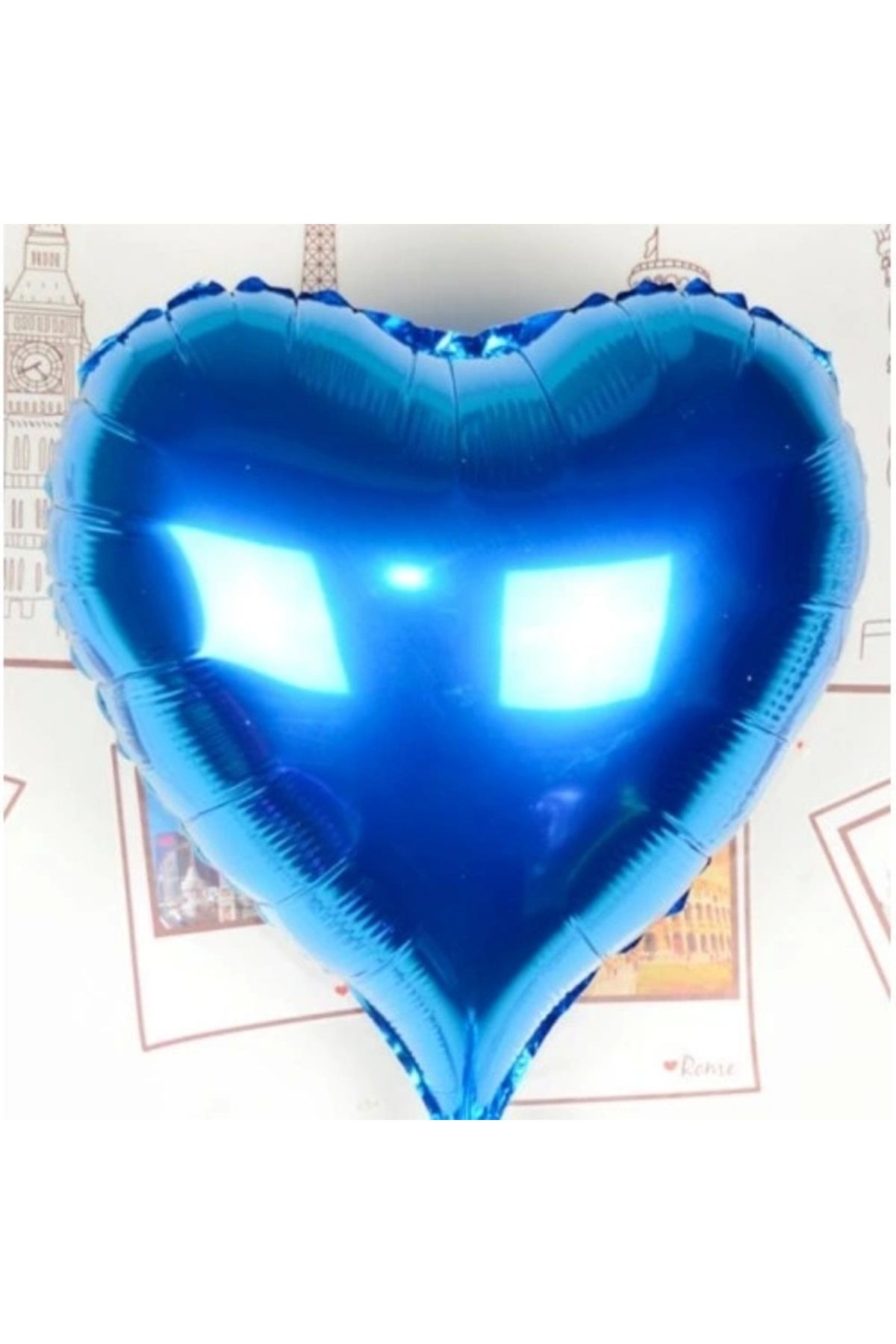 ShopNova Kalp Uçan Balon Folyo Mavi 80 cm 32 inç