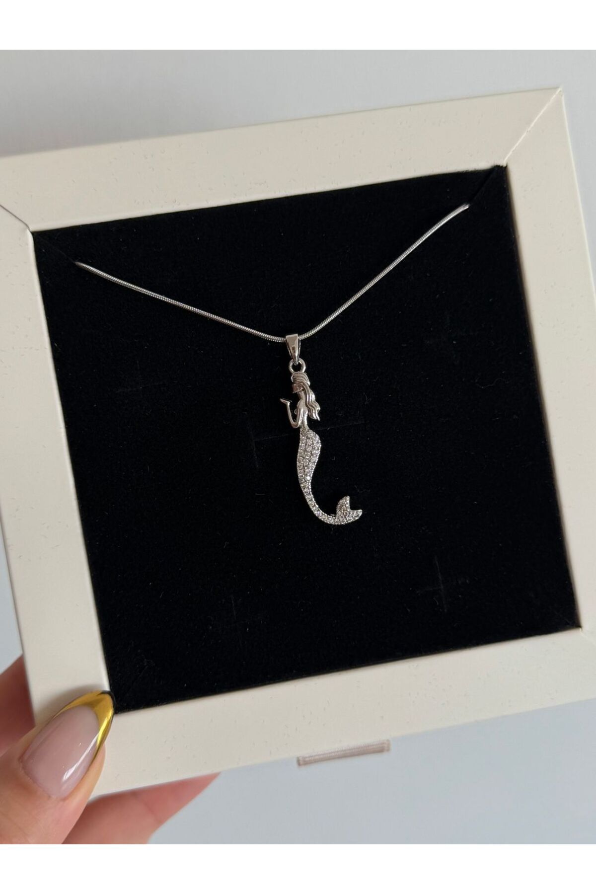 h&b design jewel Çelik Silver Deniz Kızı Kolye