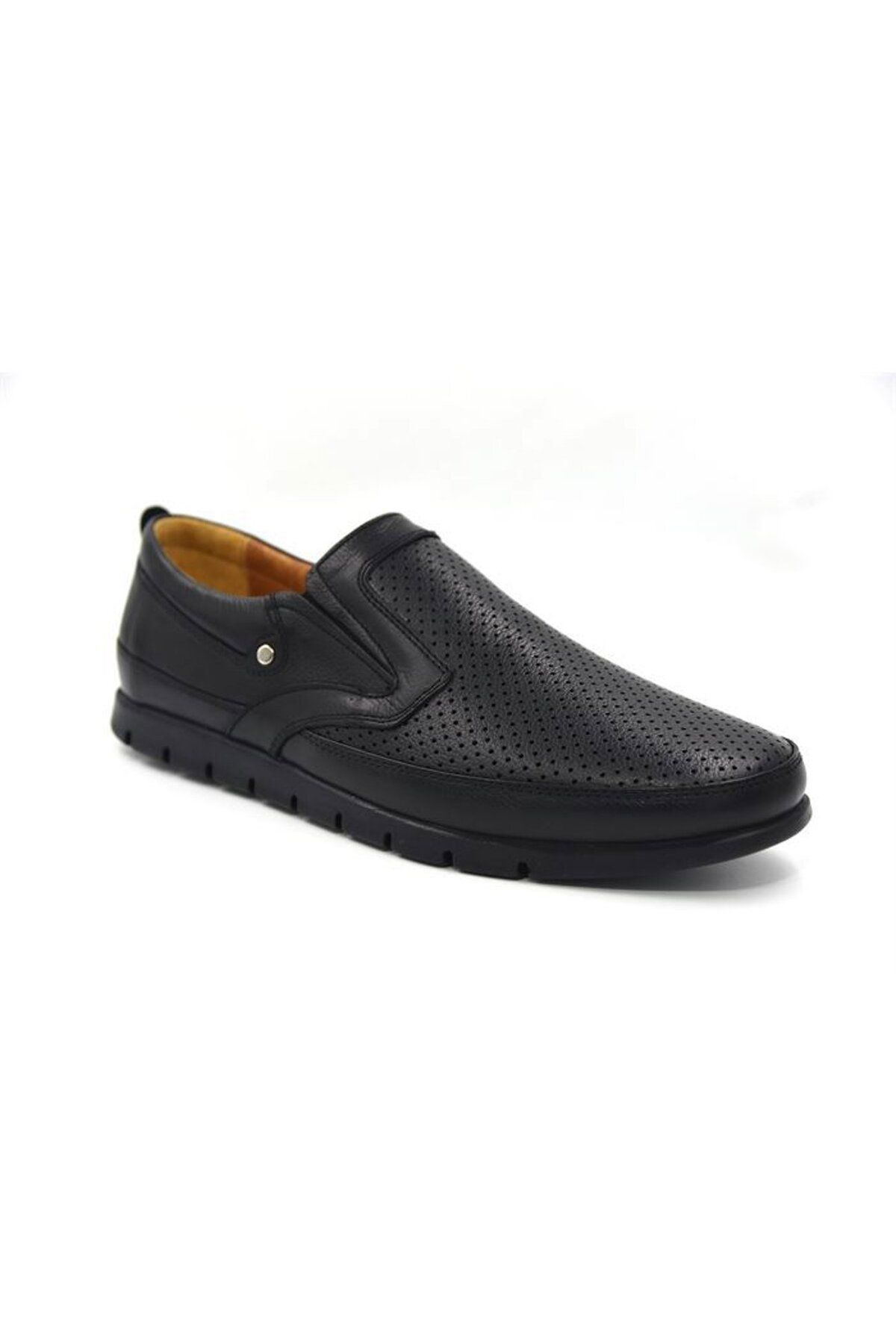 KAOF SHOES Bemsa Hakiki Deri Erkek Siyah Klasik Ayakkabı Baba Ayakkabısı Casual Comfort Günlük Ayakkabı