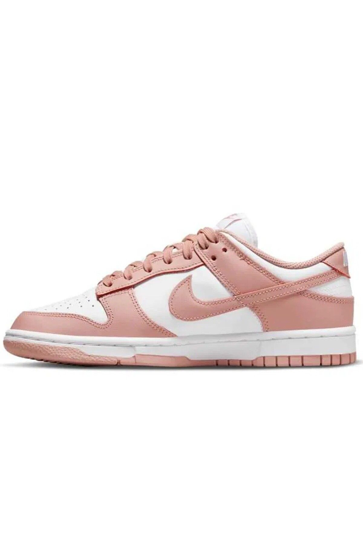 Nike Dunk Low Leather Unisex Sneaker Hakiki Deri Beyaz Pembe Spor Ayakkabı