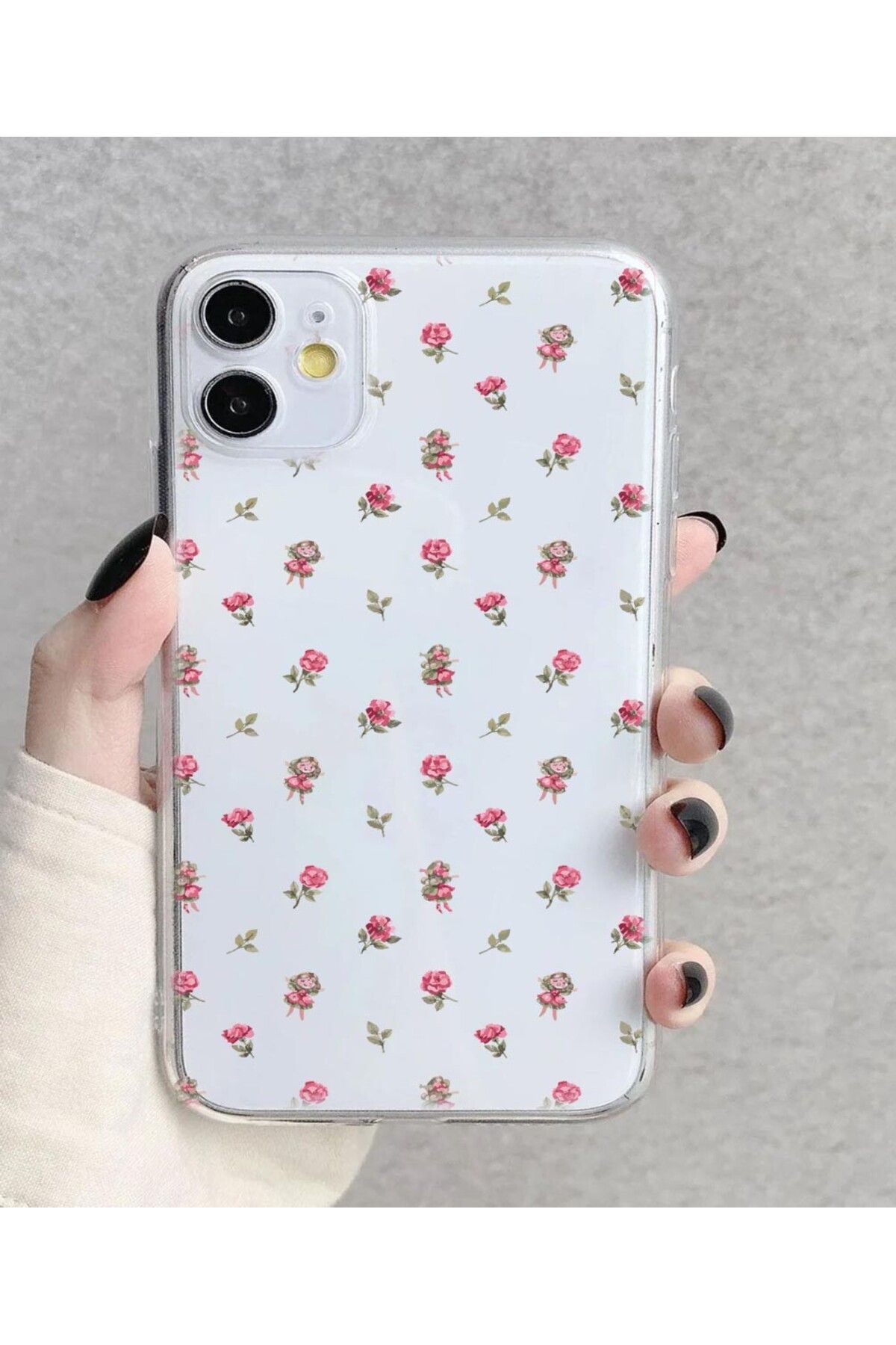 enfein Balporsuku IPhone 11 Pro İle Uyumlu Desenli Şeffaf Kılıfı PRO01 Kapak Gülss
