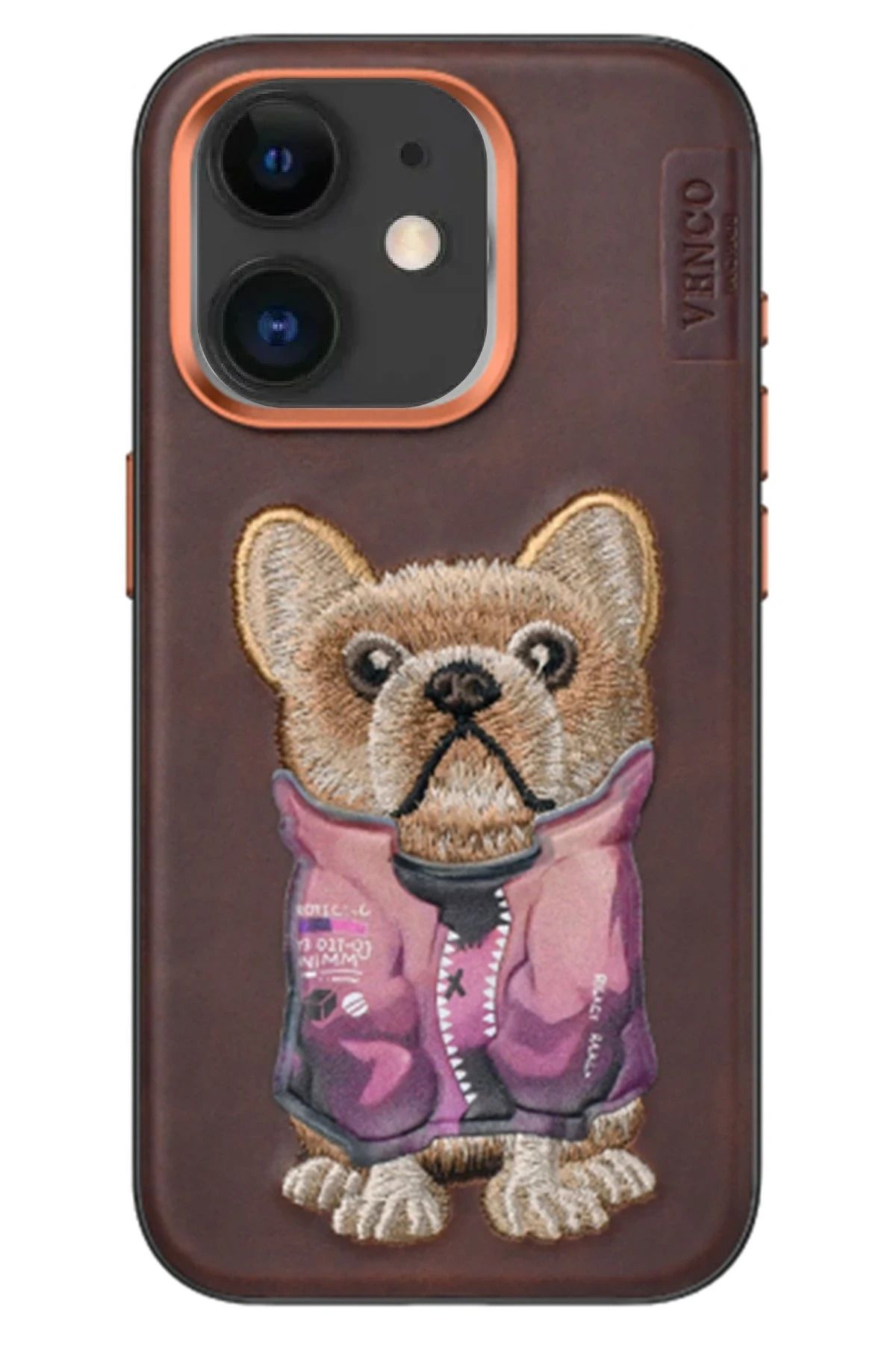 venco iPhone 11 Cute Desenli Kapak - Koyu Kahve FLKRY