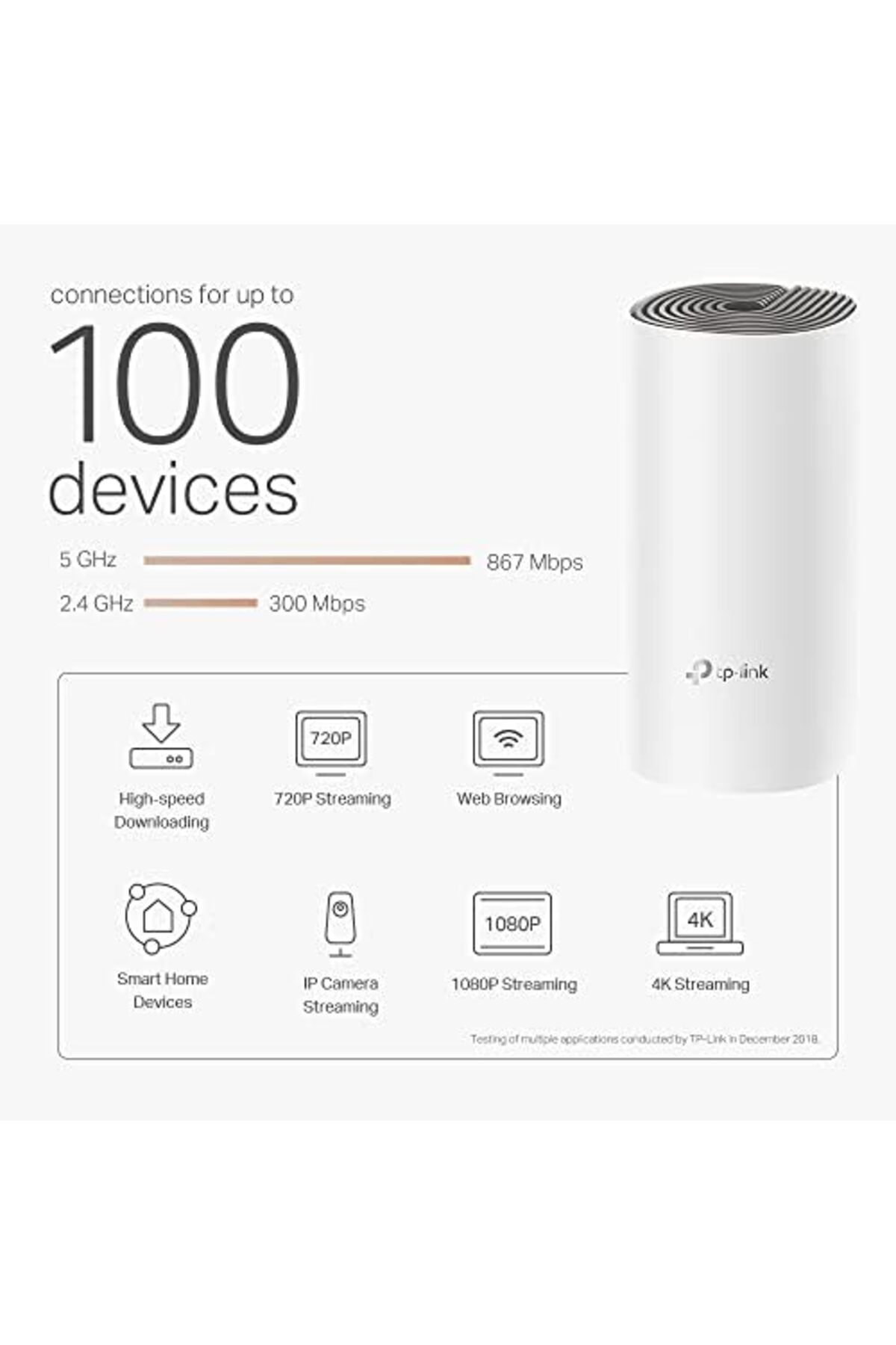 TP-LINK-Deco E4 Whole Home Mesh Wi-Fi, Add on Single Unit, Compatible with Amazon Alexa, White 6