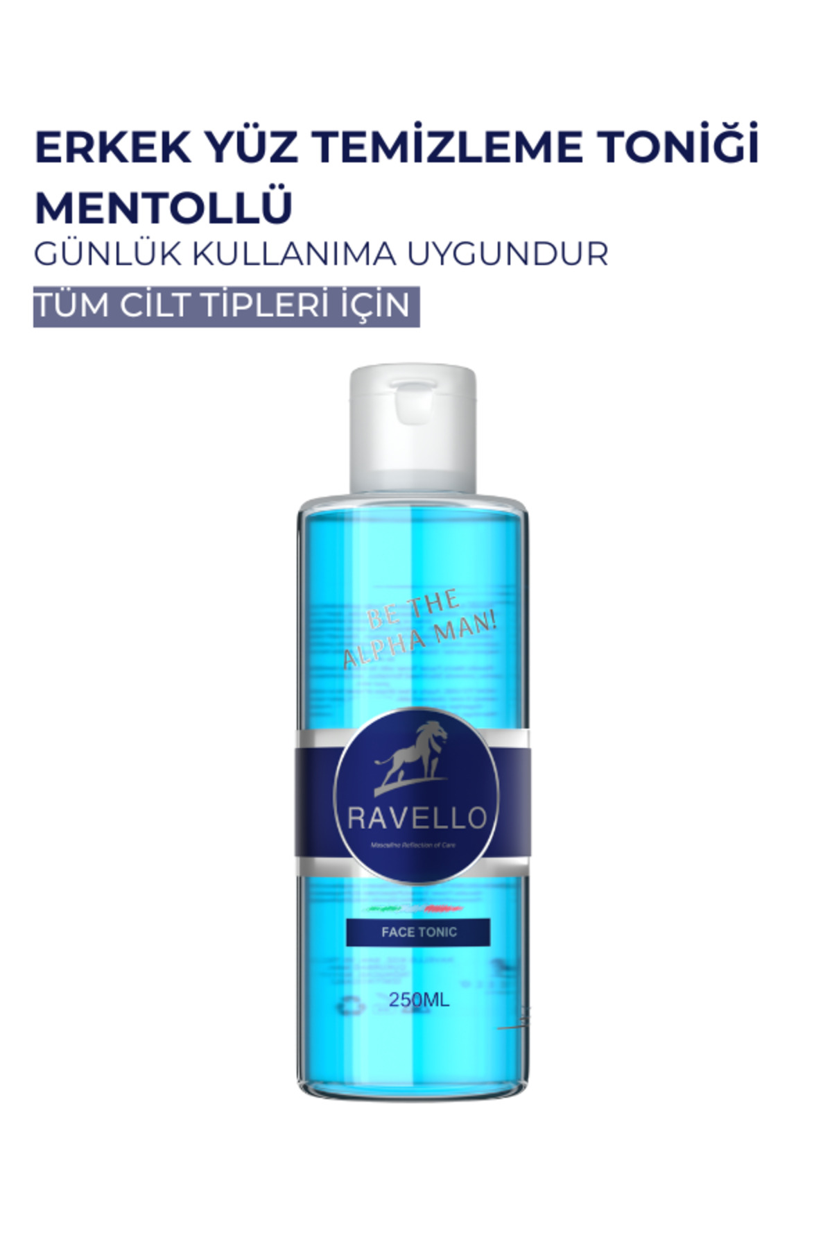 RAVELLO Erkek Yüz Temizleme Toniği 250ml – Mentollü Ferahlatıcı