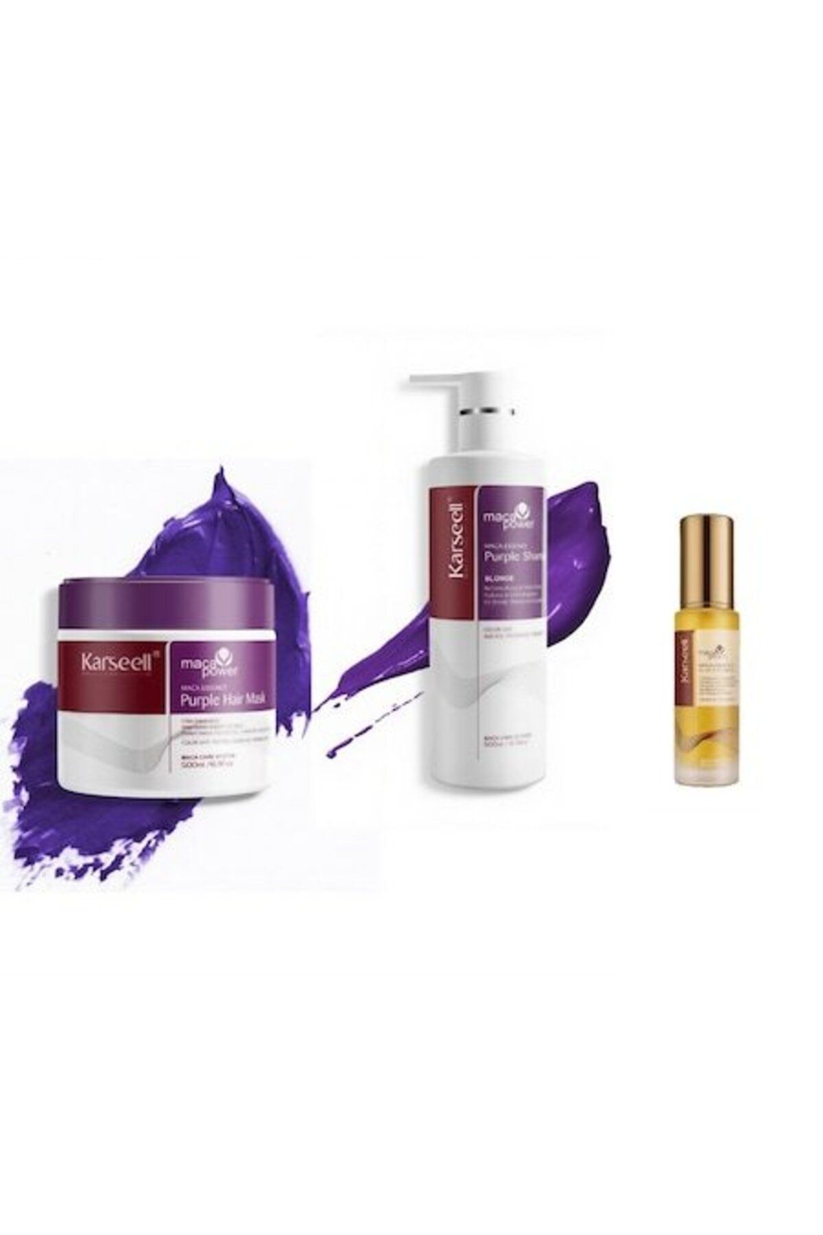Karseell Set Profesional Karseell Masca Sampon Mov, Violet Si Ulei De Argan Marocan Unisex - One Size