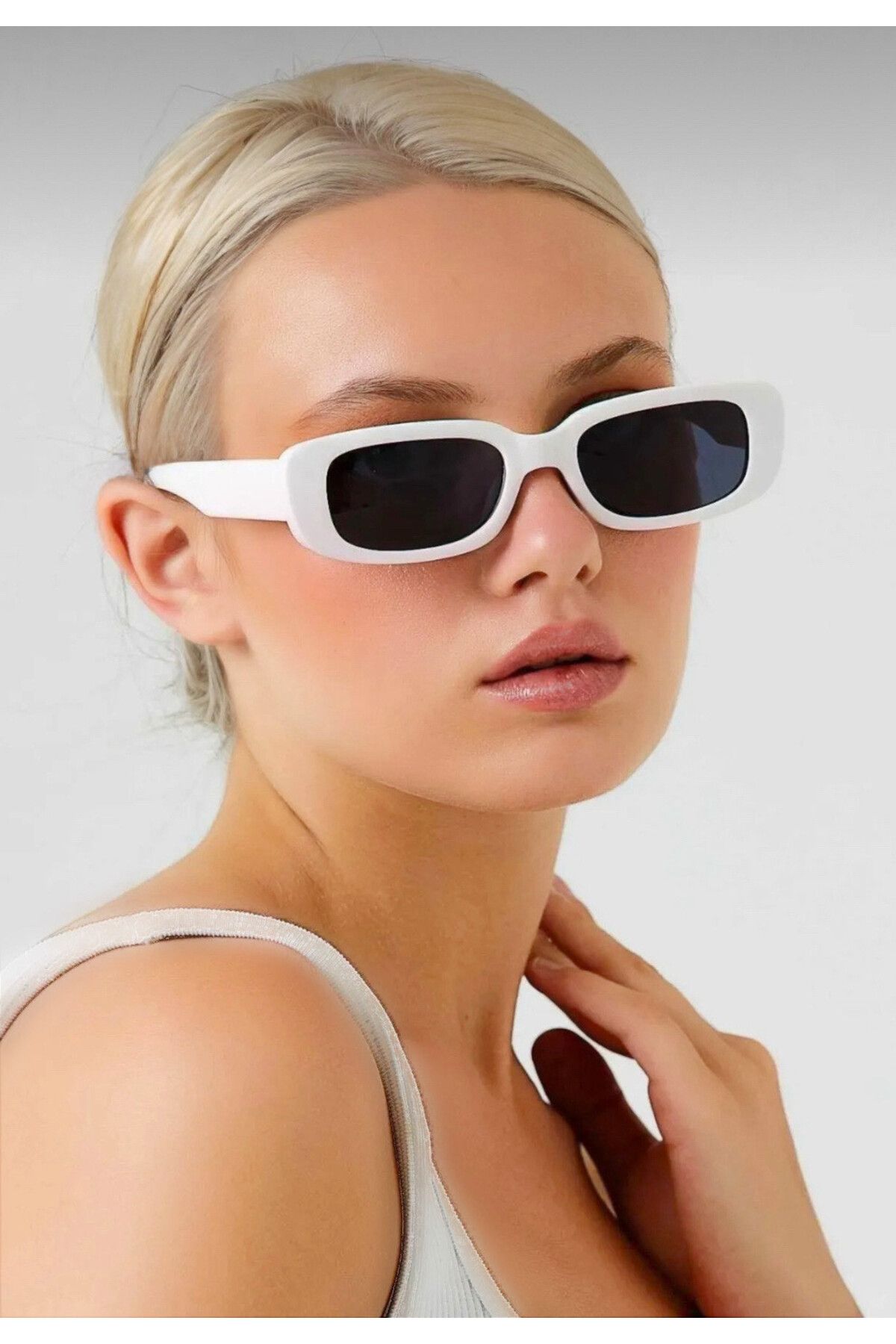 Missfox Kadın UV400 Beyaz Güneş Gözlüğü