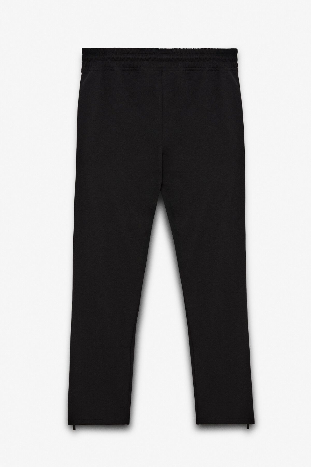 GRIMELANGE-Lamare Men's Elastic Waist Regular Fit Black Sweatpants with Side Pockets 3
