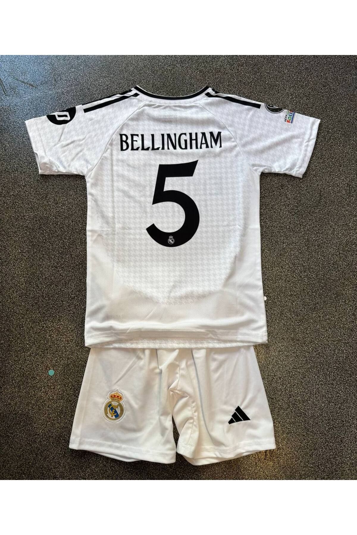 Alaturka Mix Real Madrid 2024/25 Yeni Sezon Bellingham İç Saha Beyaz Çocuk Forması 4'lü Set