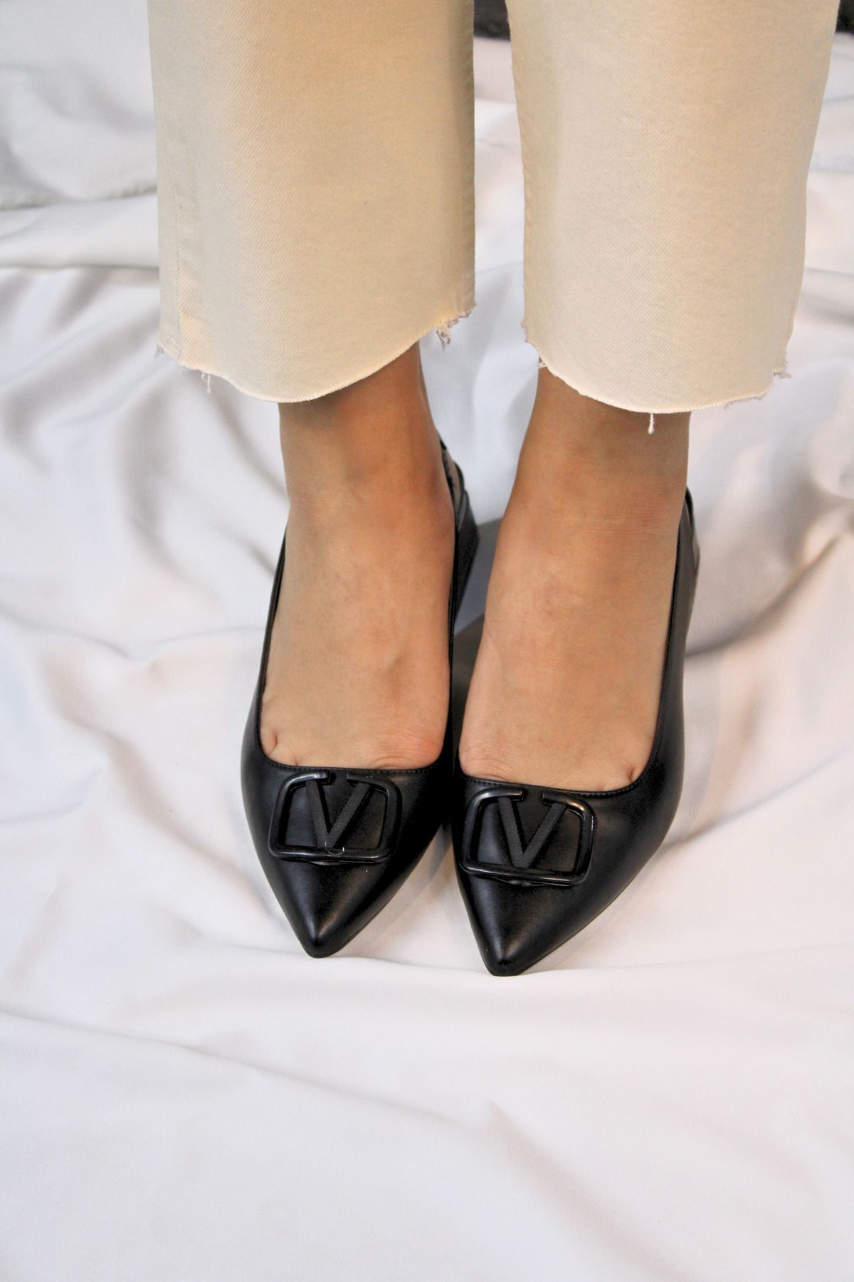 mybellashoes Mybella Kadın Rugan Topuklu Babet Ayakkabı
