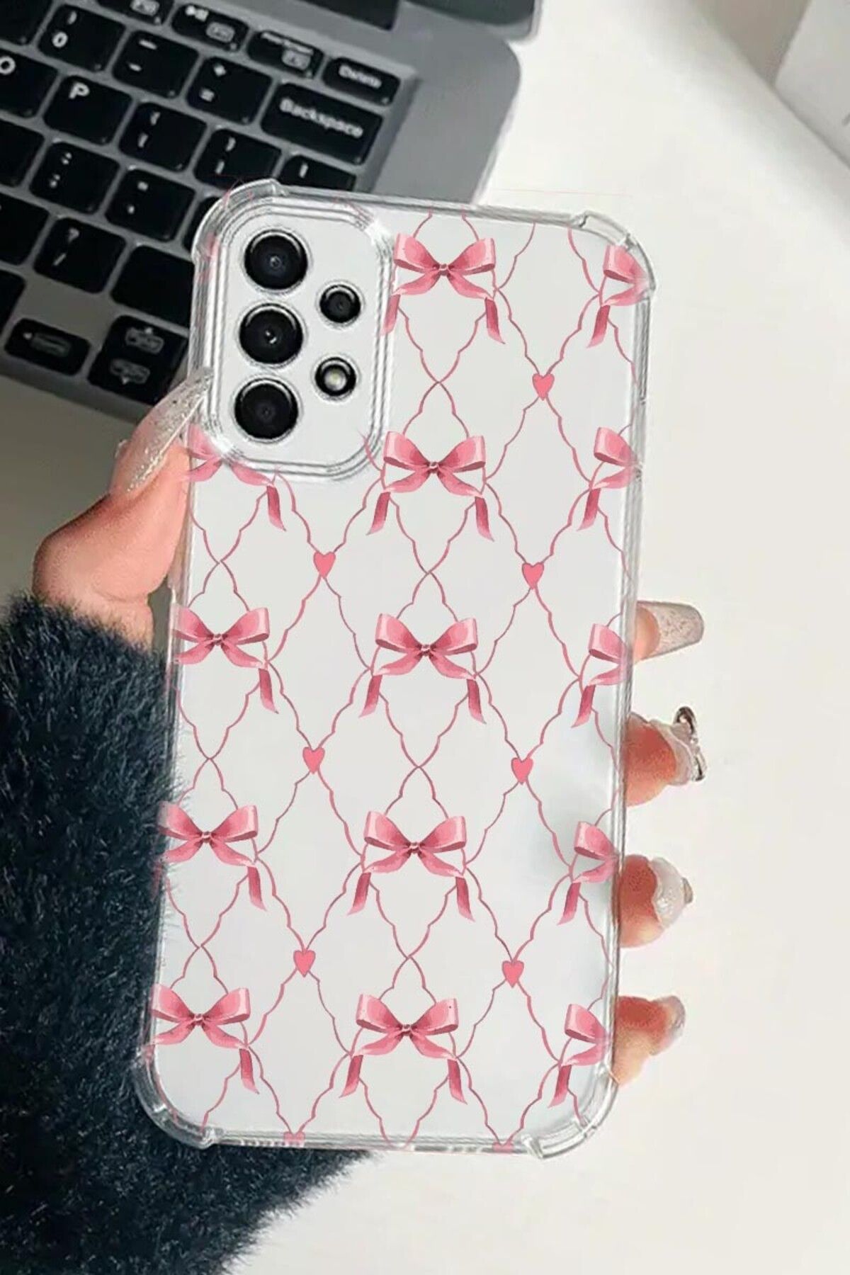 enfein Balporsuku Galaxy A53 İle Uyumlu Desenli Şeffaf Kılıfı PRO01 Kapak Sarmaşıklık