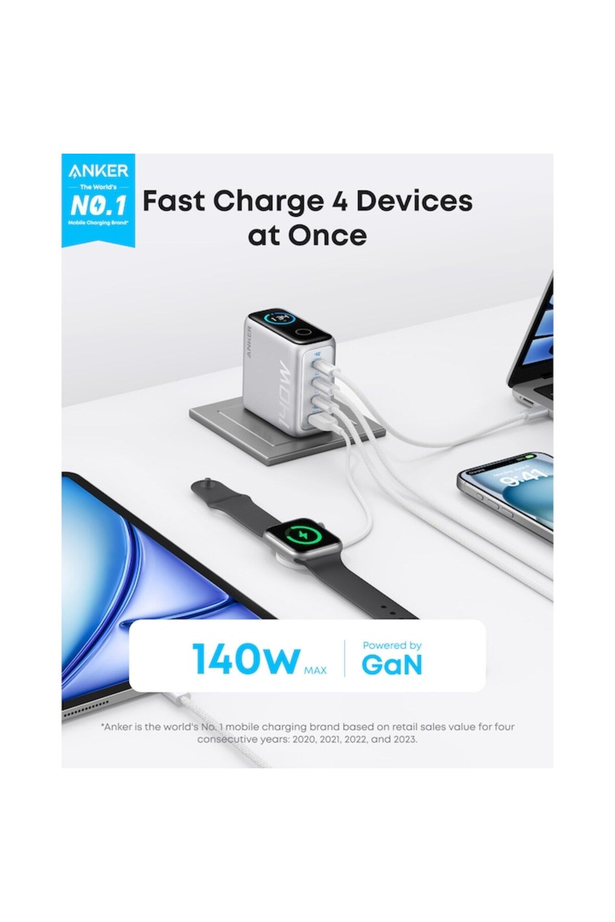 Anker-Zolo 140w Network Charger With Digital Display 3