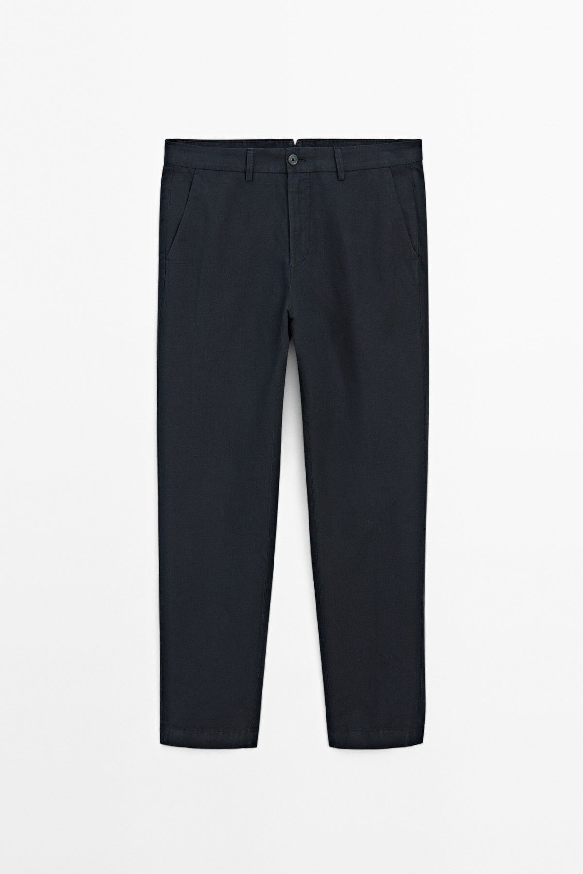 Massimo Dutti Pamuk ve keten karışımlı tapered fit pantolon