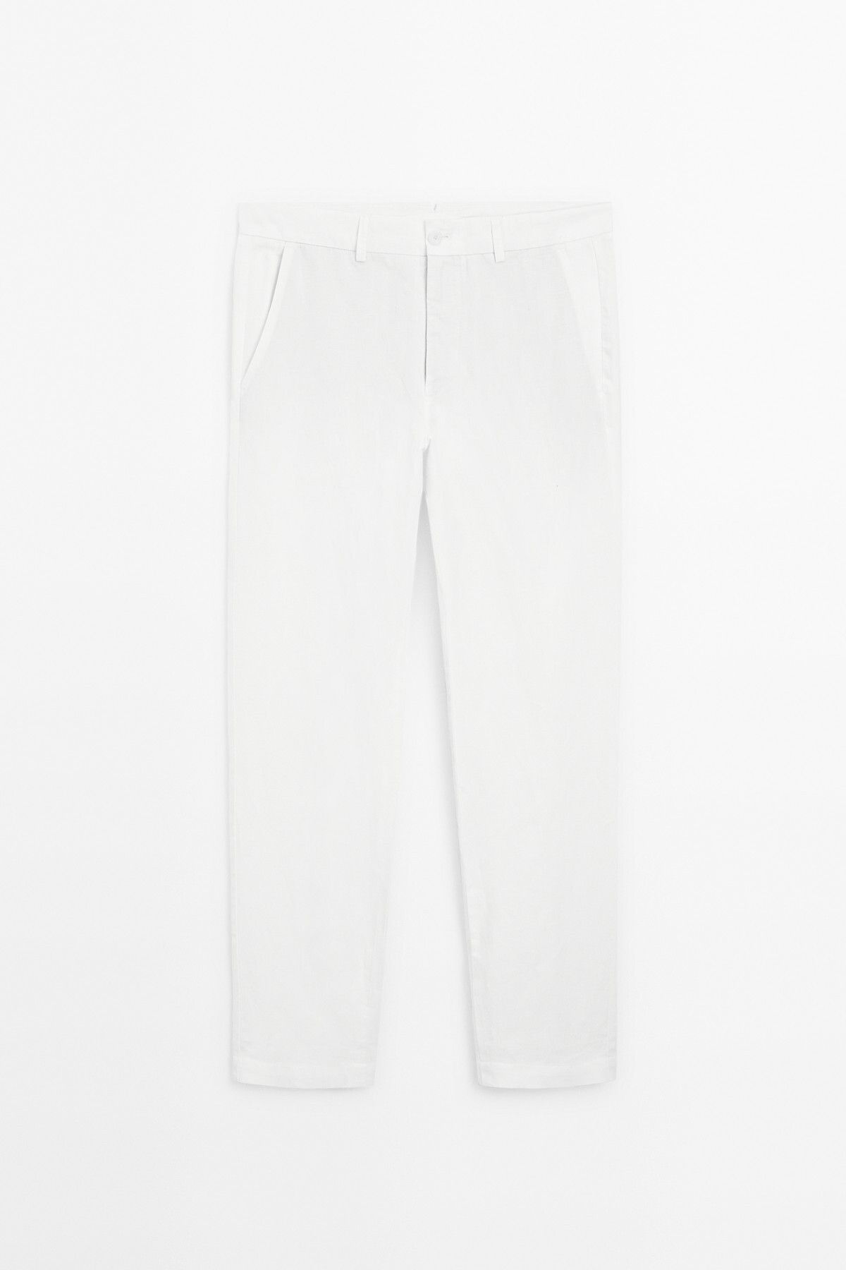 Massimo Dutti Pamuk ve keten karışımlı tapered fit pantolon
