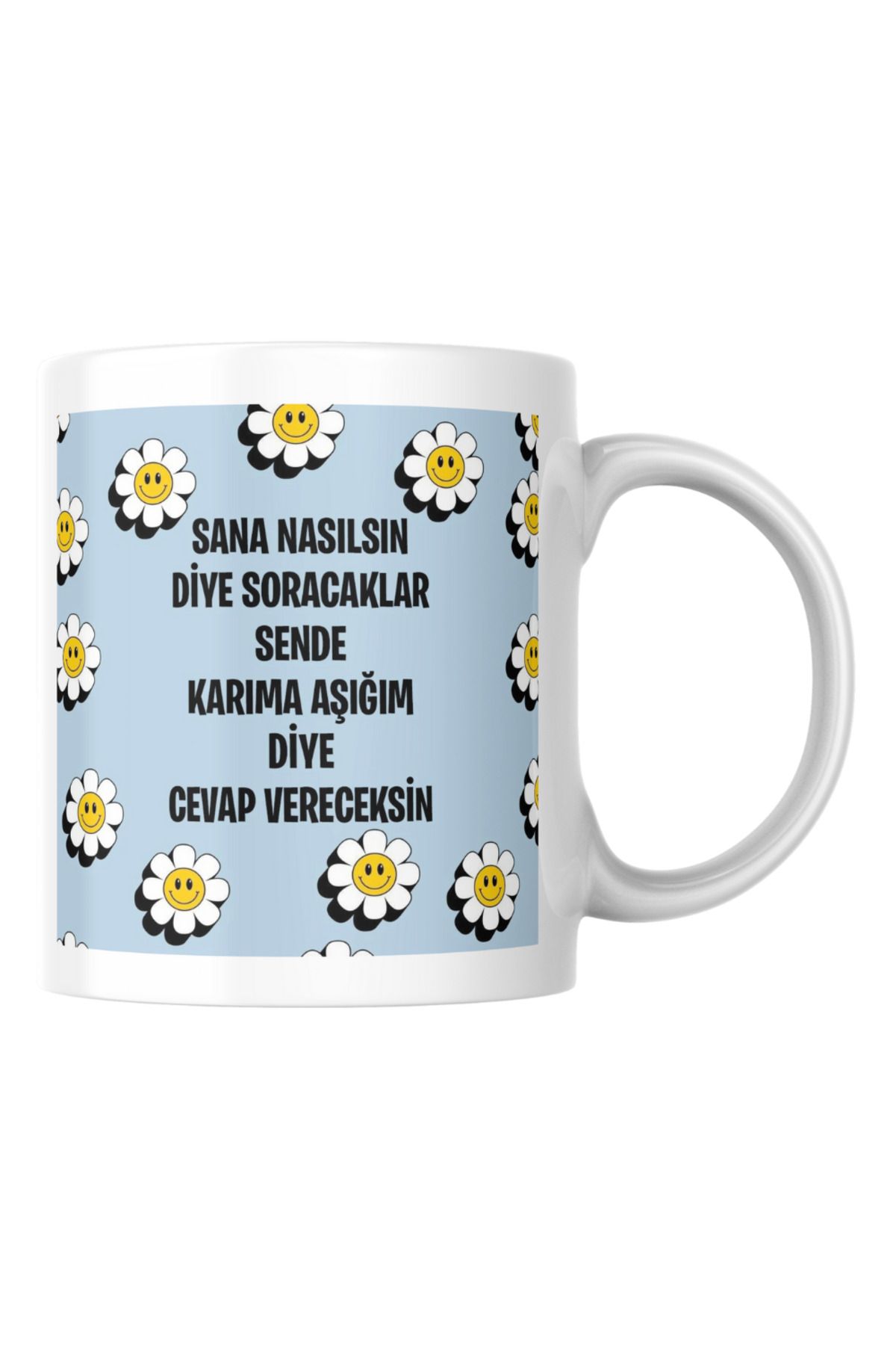 TakeTshirt Karıma Aşığım Komik Yazılı Kupa Bardak Hediyelik Çay Kahve Kupası Coffee Mug