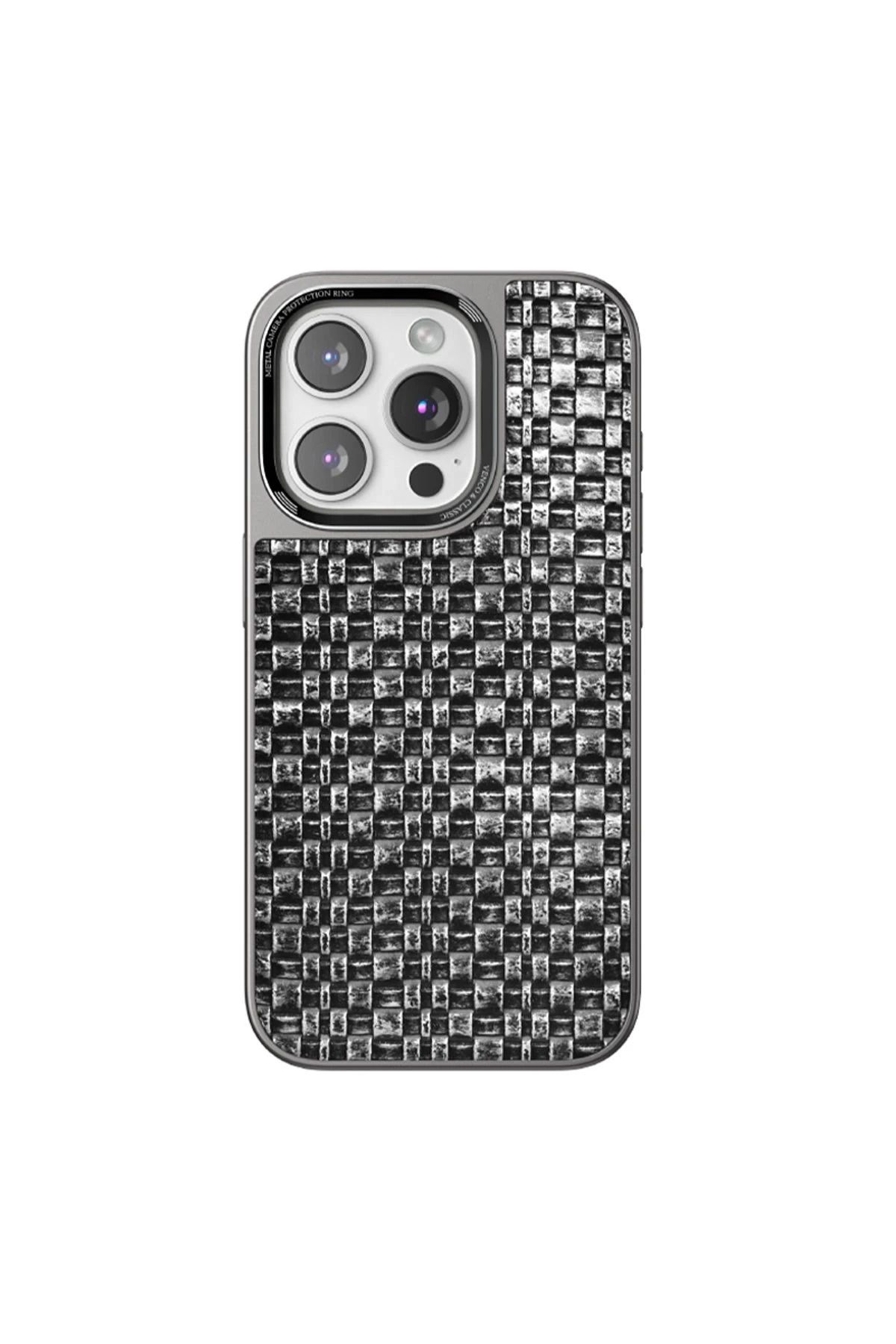 venco iPhone 15 Pro Max Brand Kapak - Gümüş FERRG