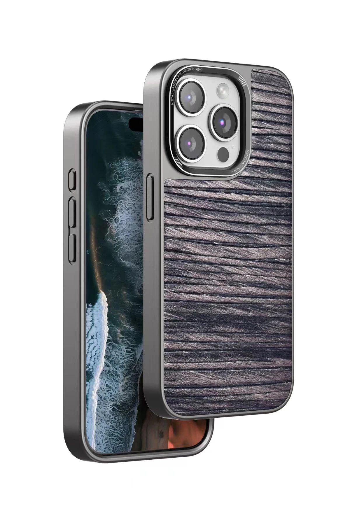 venco iPhone 15 Pro Max Wave Kapak - Kahverengi FLKRY
