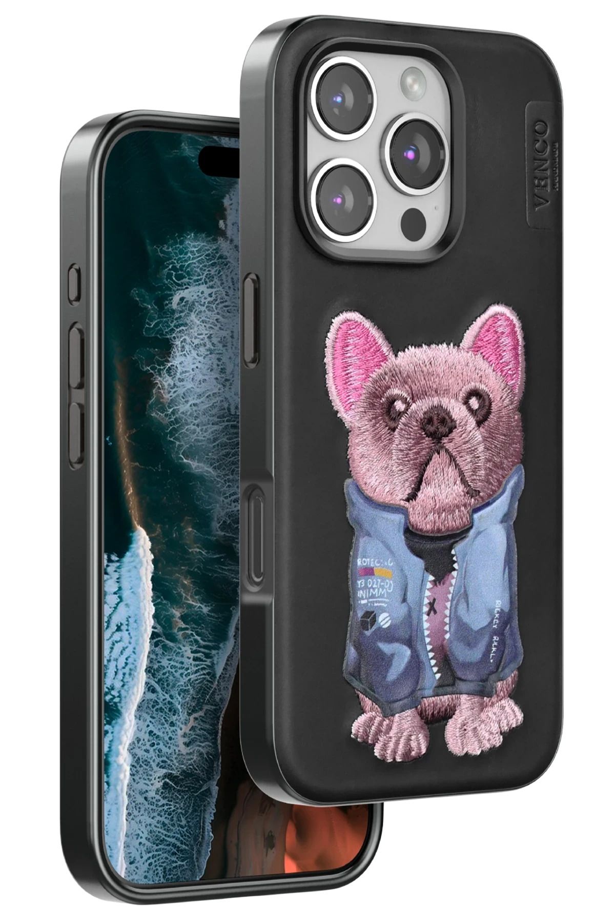 venco iPhone 16 Pro Max Cute Desenli Kapak - Siyah FERRG
