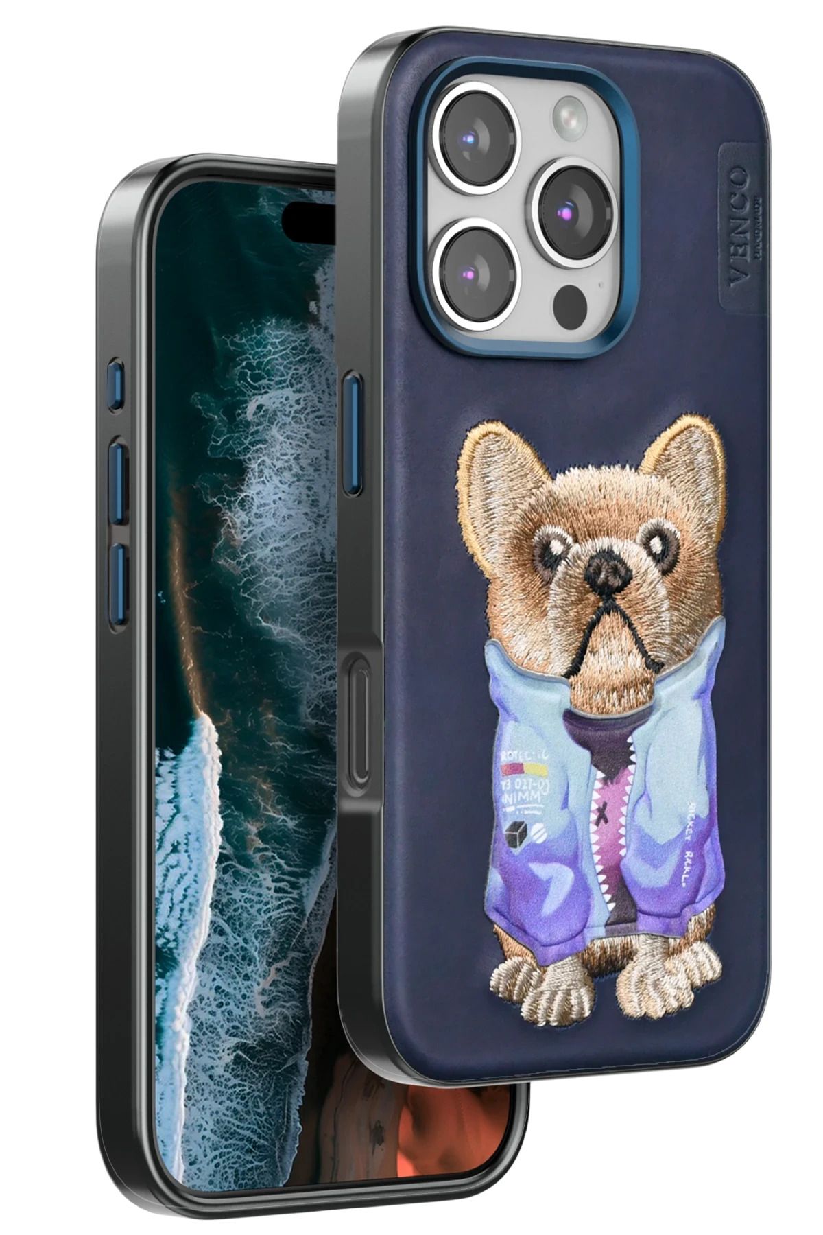 venco iPhone 16 Pro Cute Desenli Kapak - Lacivert FERRG