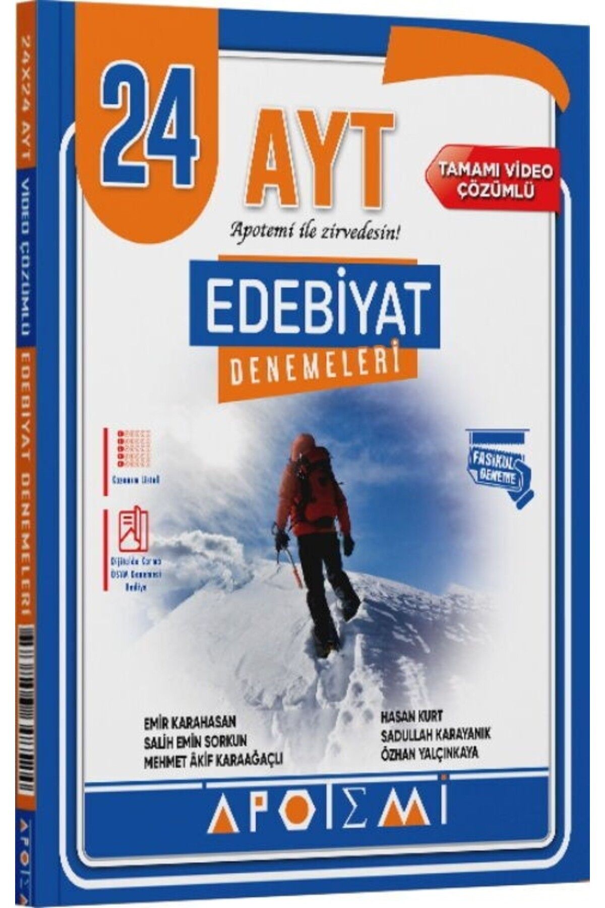 Ankara Kitap Merkezi AYT Edebiyat 24 Çözümlü Deneme Apotemi Yayınları