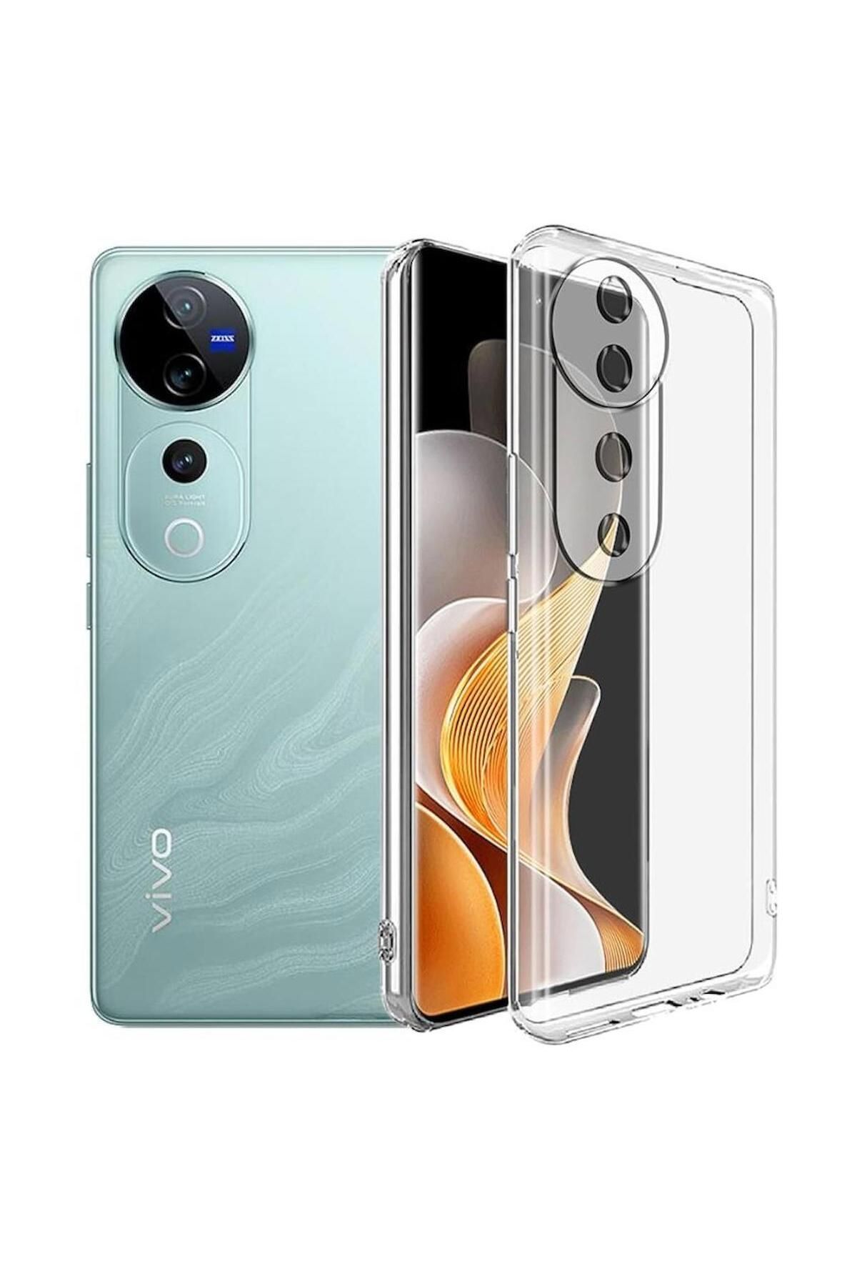 HANPORIUM Vivo V40 5G Uyumlu Şeffaf Silikon Kılıf - Kamera Korumalı Esnek Tam Koruma Kapak