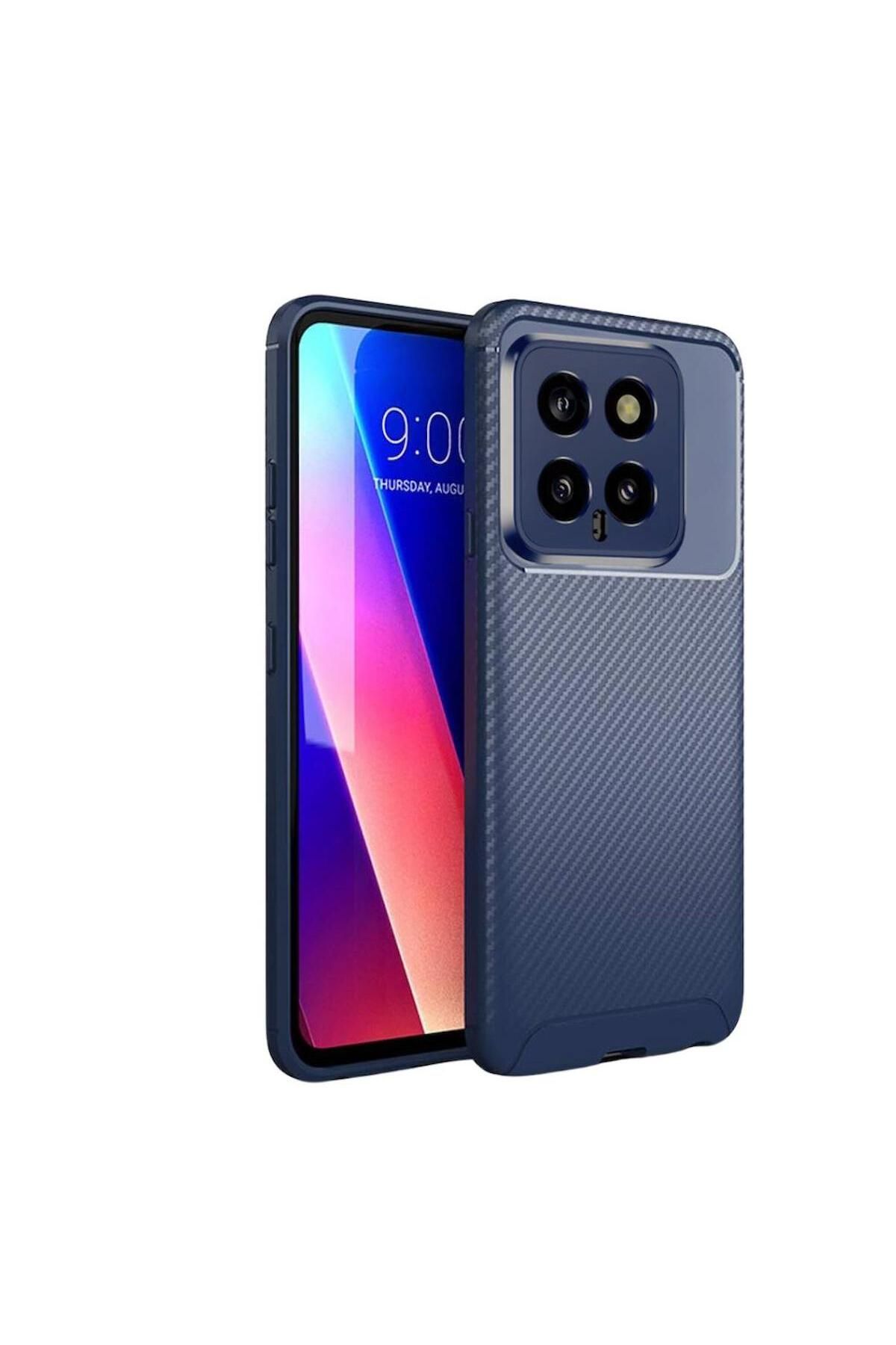 HANPORIUM Xiaomi 15 Uyumlu Silikon Kılıf Karbon Desenli Darbe Emici Autofocus Tam koruma Kapak
