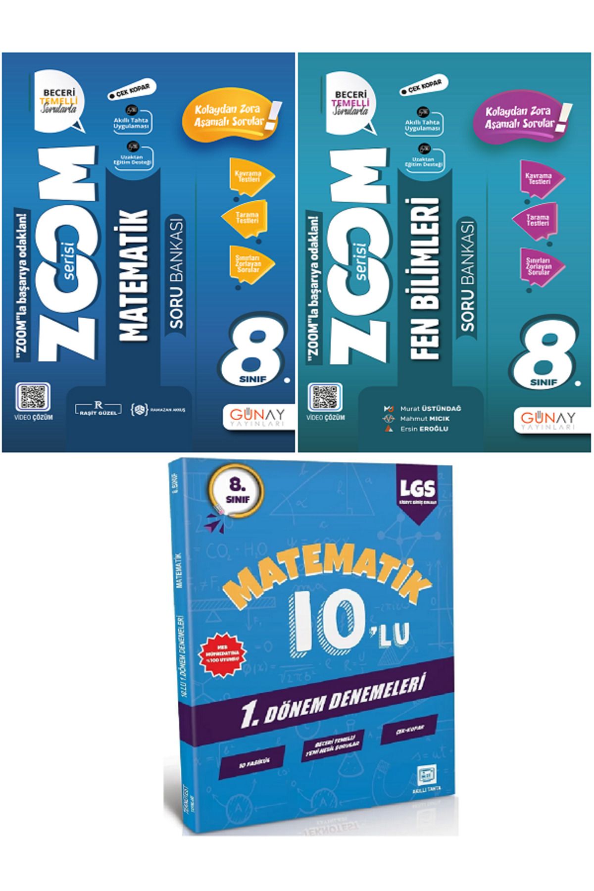 Efsane Yayınları 8.Sınıf Günay Zoom Matematik + Fen Bilimleri Soru Bankası + 10'Lu Matematik Deneme HEDİYE - 3 KİTAP