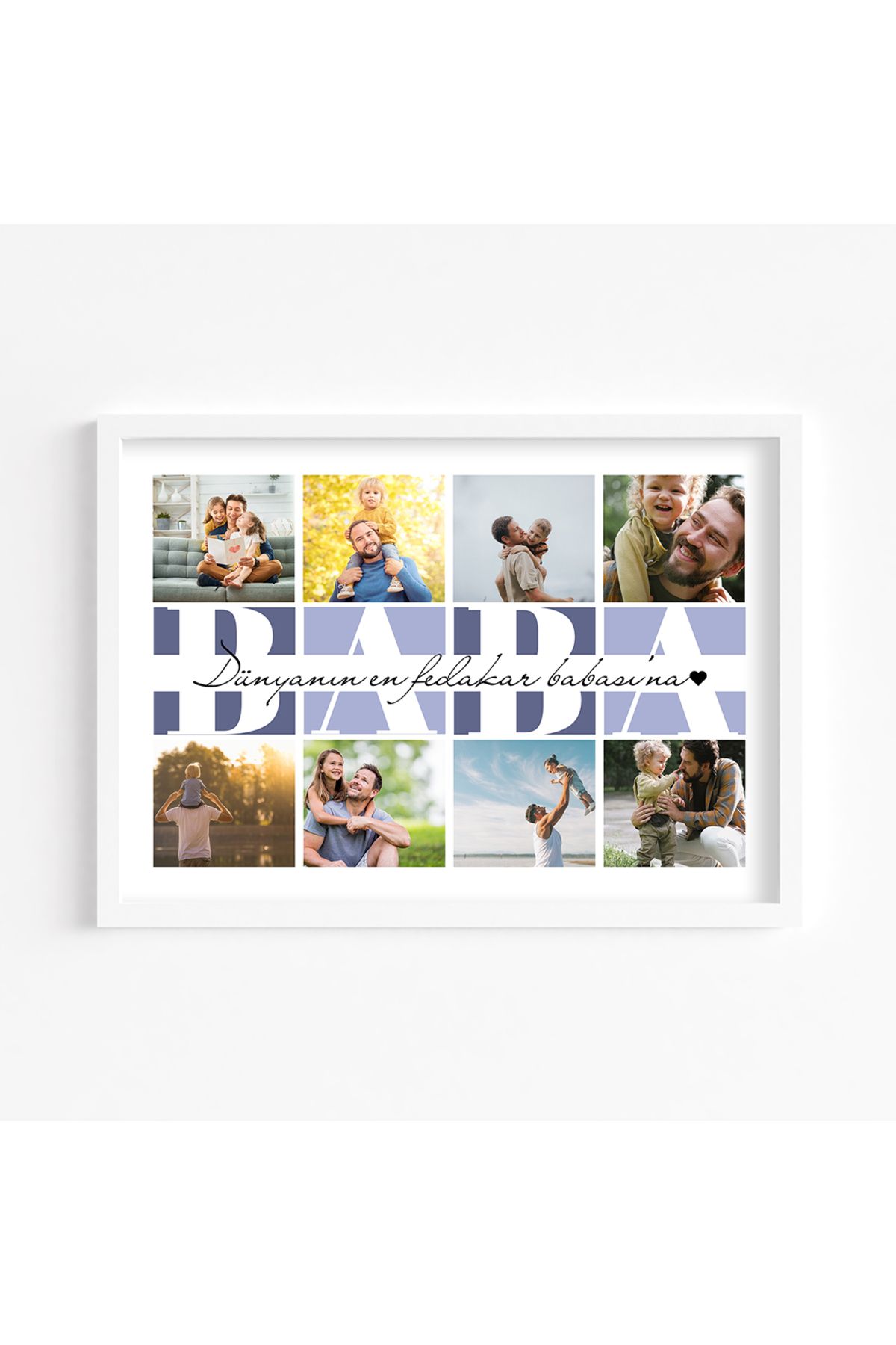 CKA Tasarım Dünyanın En Fedakar Babasına Yazılı Fotoğraflı Babalar Günü Tablosu, Babalar Günü Hediyesi