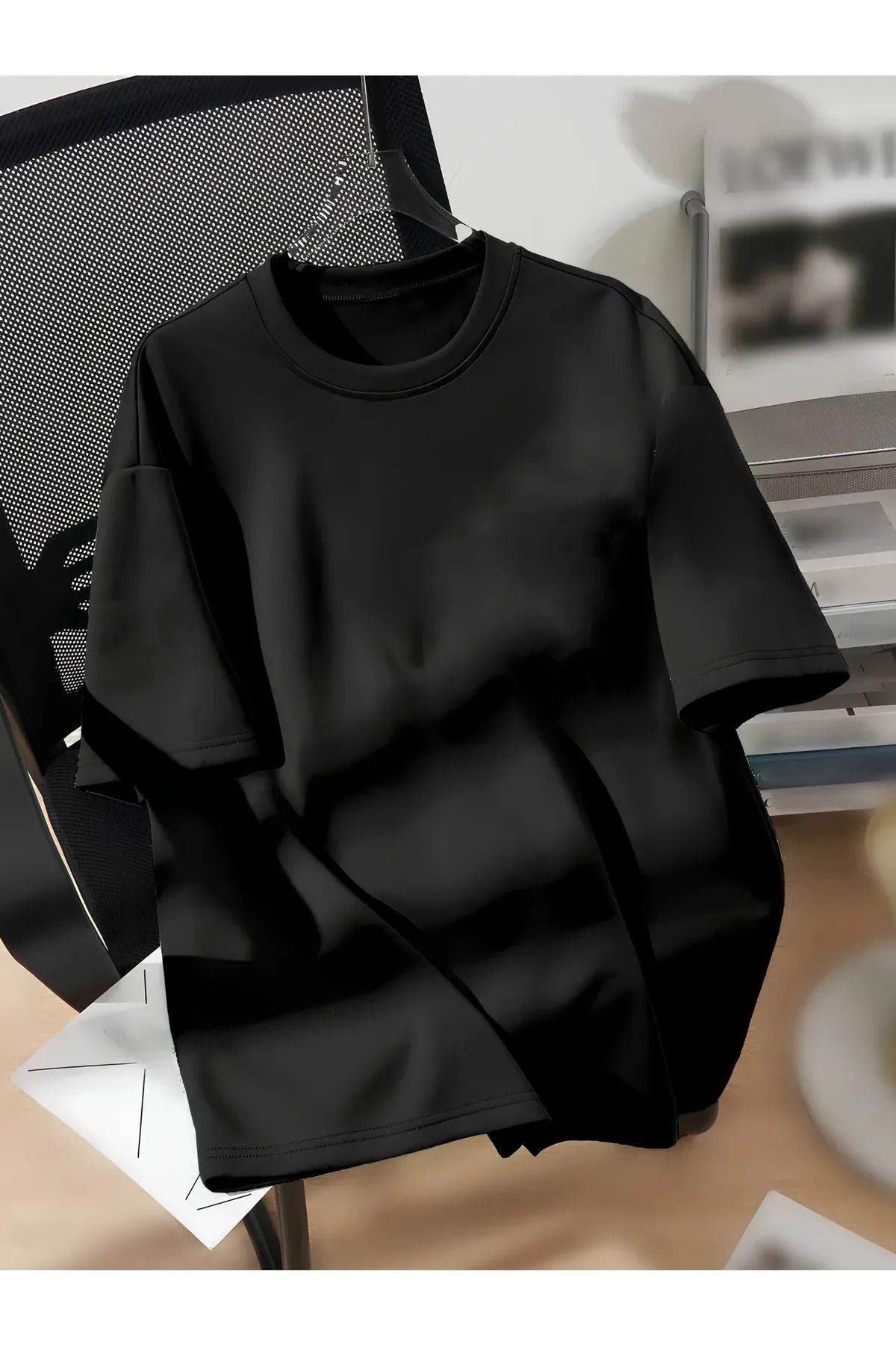 Cool mans Oversize Büyük Beden Battal Pamuklu Bisiklet Yaka T-Shirt
