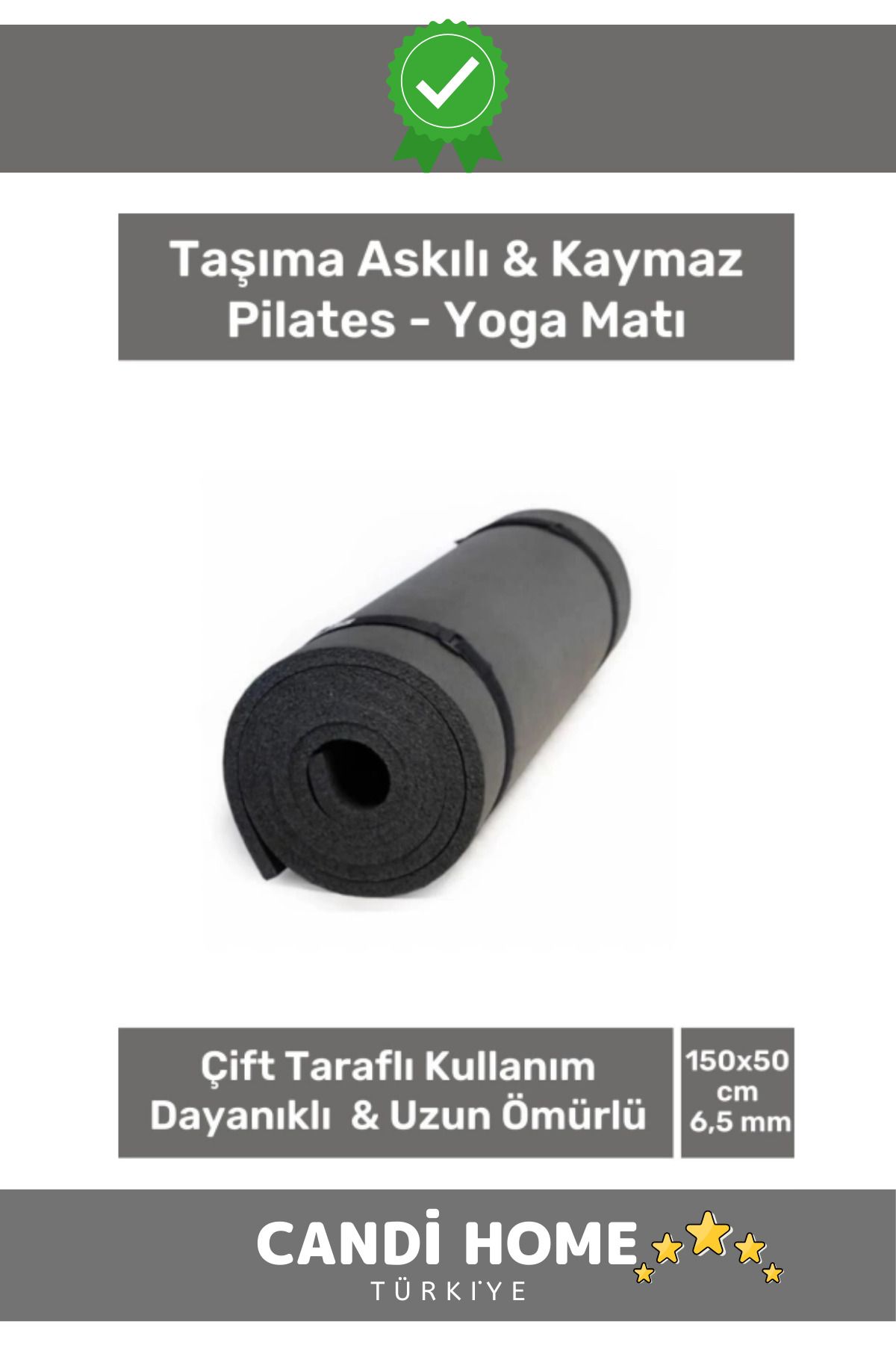 HOBİ CONDİ Premium Özel Seri Çift Taraflı Kaymaz Silinebilir Antibakteriyel Yoga Meditasyon Minderi 6,5mm Mat