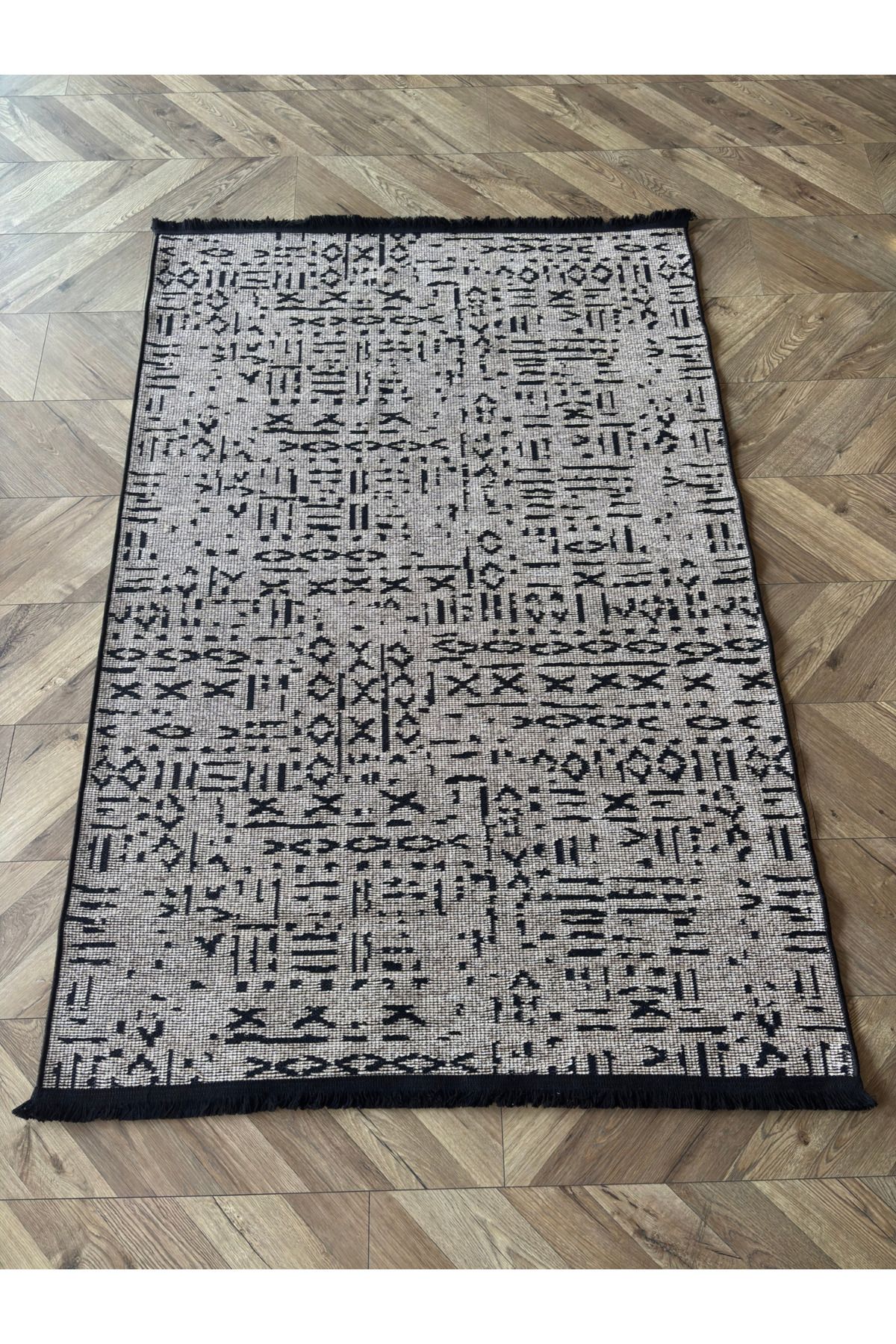 vendahome"hayalindeki ev için" Yıkanabilir Şönil Halı Makine Dokuması Kaymaz Taban Sütlü Kahve 120x180