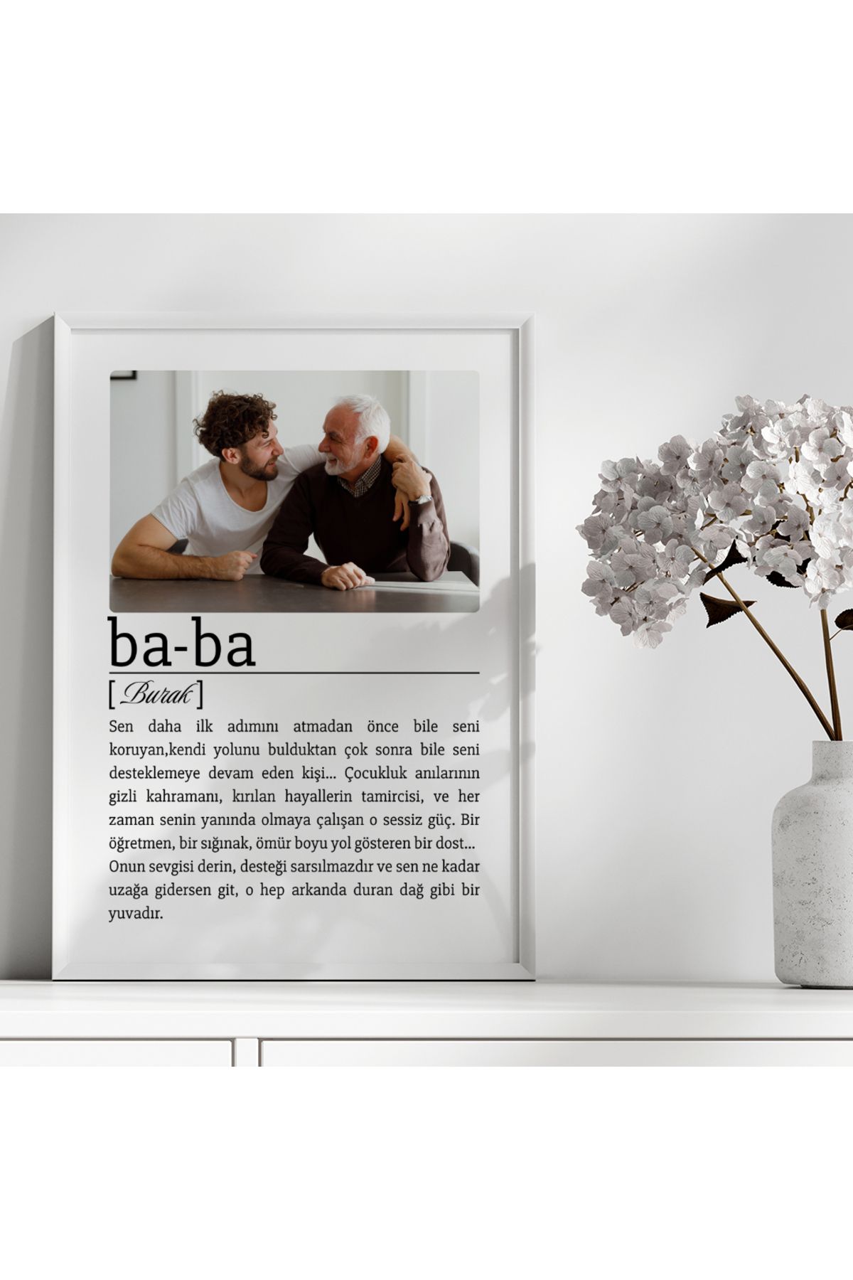 CKA Tasarım Minimalist Fotoğraflı Baba Tanımı Tasarım Tablo, Babalar Günü Hediyesi, Babalar Günü Tablosu