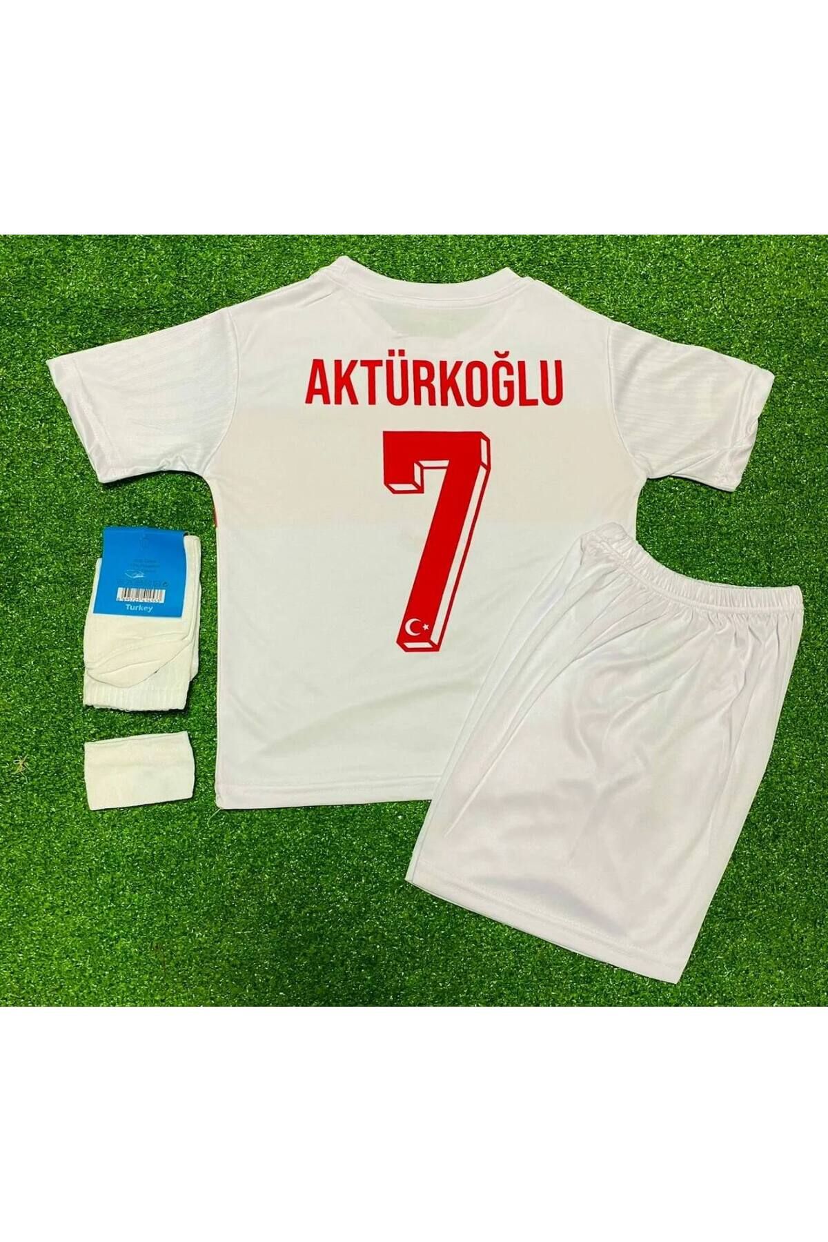 Alaturka Mix Türkiye Euro2024 Kerem Aktürkoğlu Beyaz Deplasman Çocuk Forması 4'lü Set