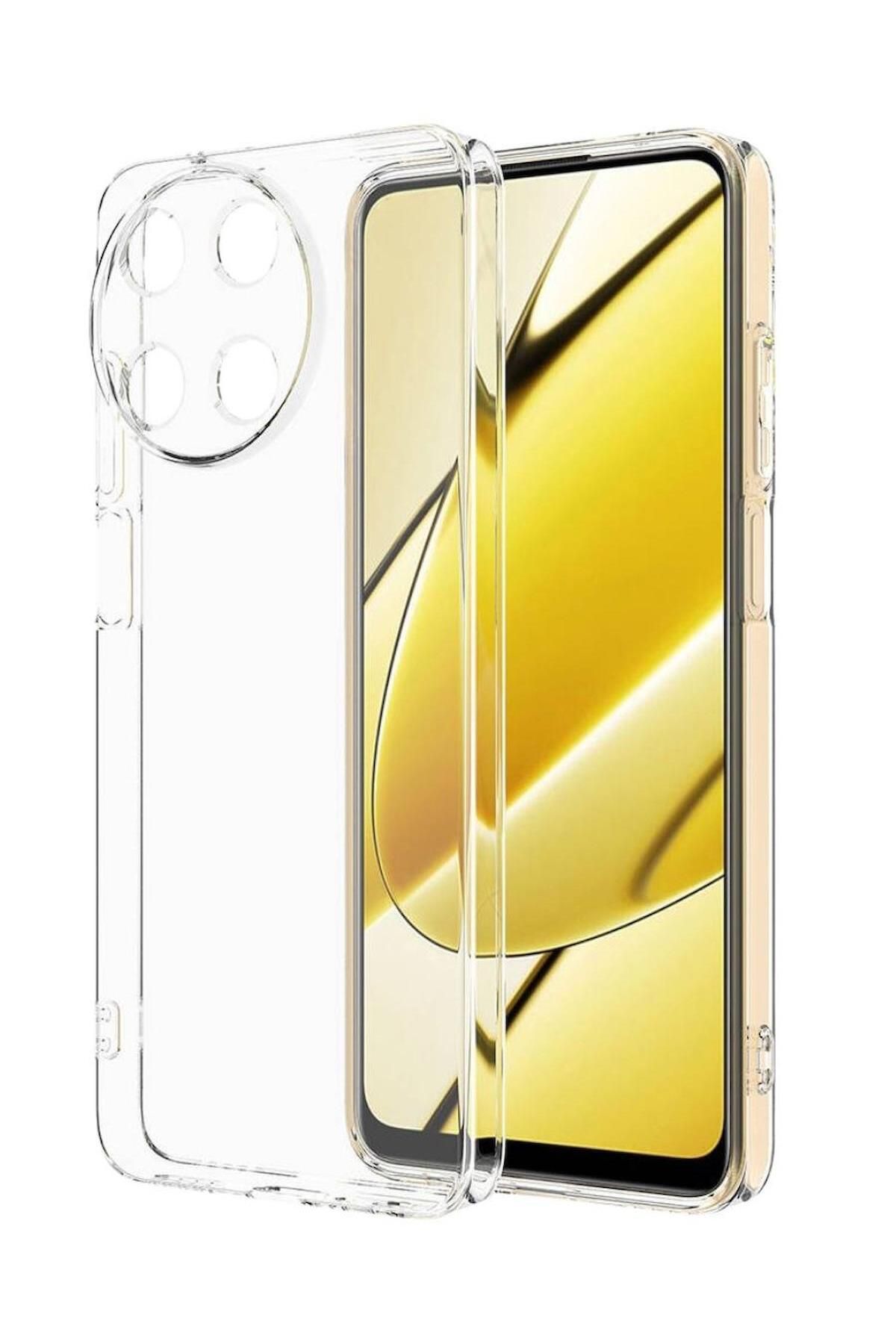 HANPORIUM Tecno Spark 30 Pro Uyumlu Şeffaf Silikon Kılıf - Kamera Korumalı Esnek Tam Koruma Kapak