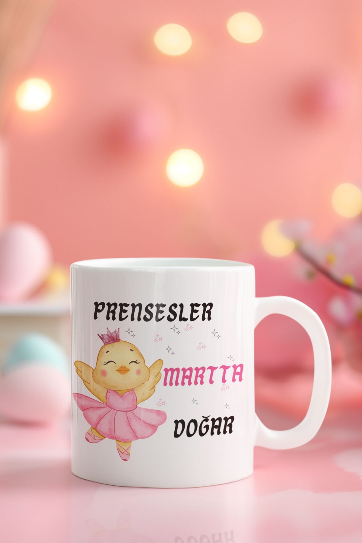 qoeuyl boutique Prensesler Bu Ayda Doğar Baskılı Doğum Günü Özel Gün Arkadaş, Sevgiliye Hediyelik Beyaz Kupa Bardak