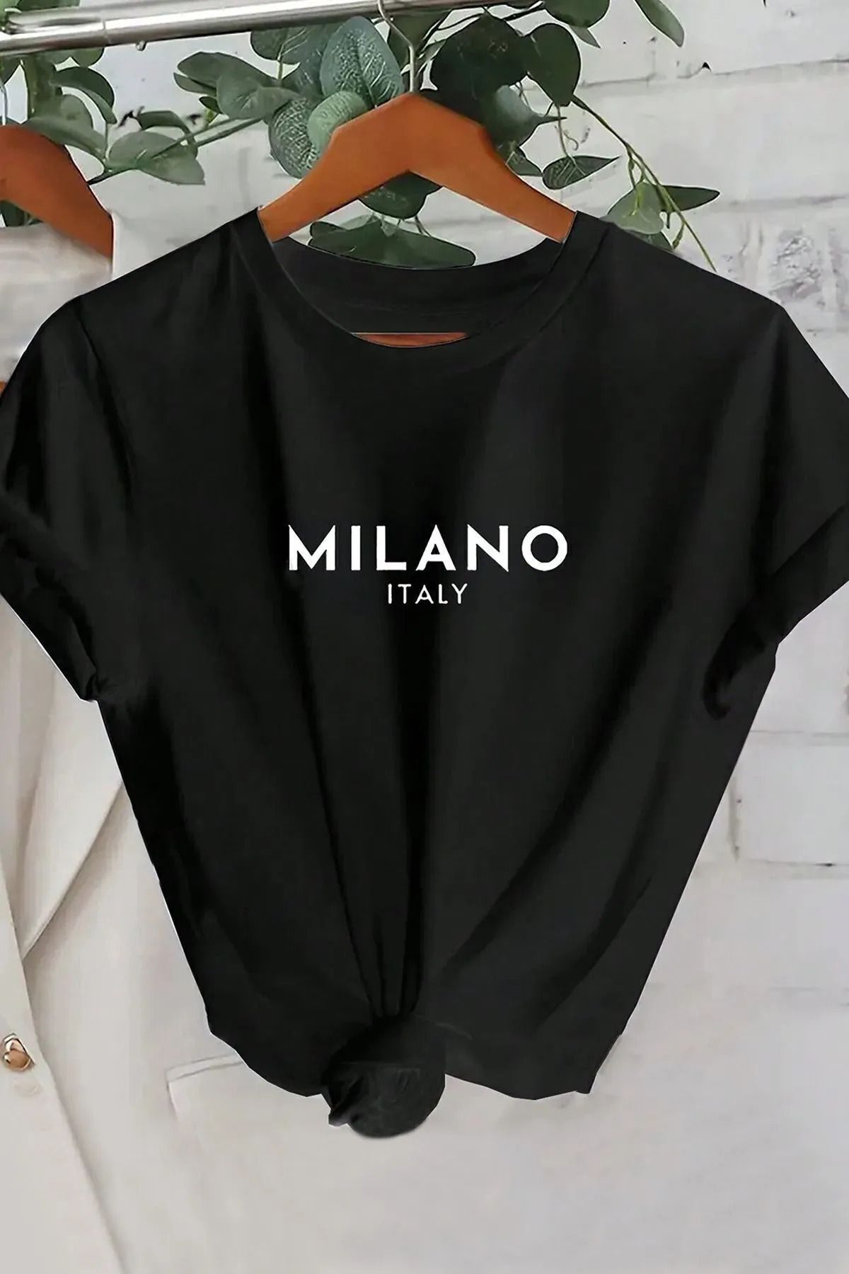 Cool mans Oversize Büyük Beden Battal Milano Baskılı Pamuklu Bisiklet Yaka T-Shirt