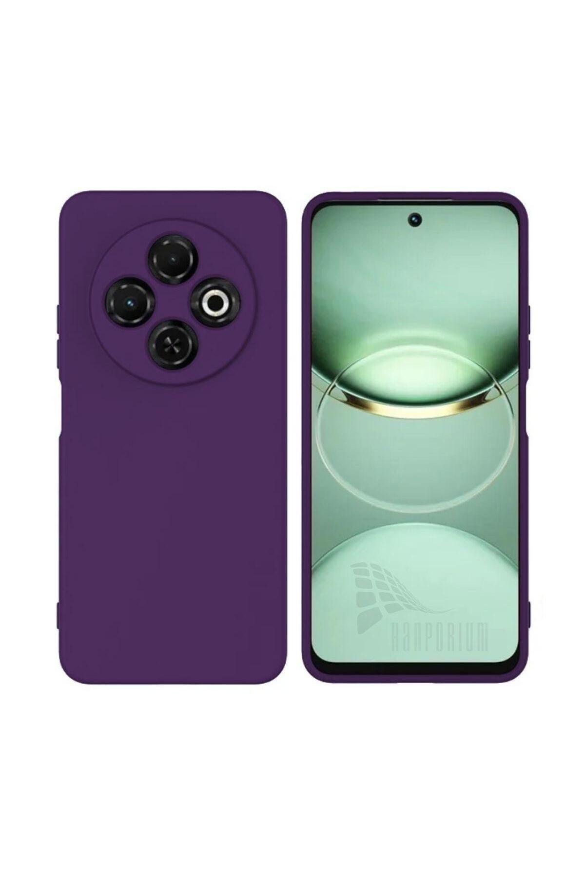 HANPORIUM Tecno Spark 30C Uyumlu Silikon Kılıf - Kamera Korumalı Esnek Pastel Renk Kapak - Mor
